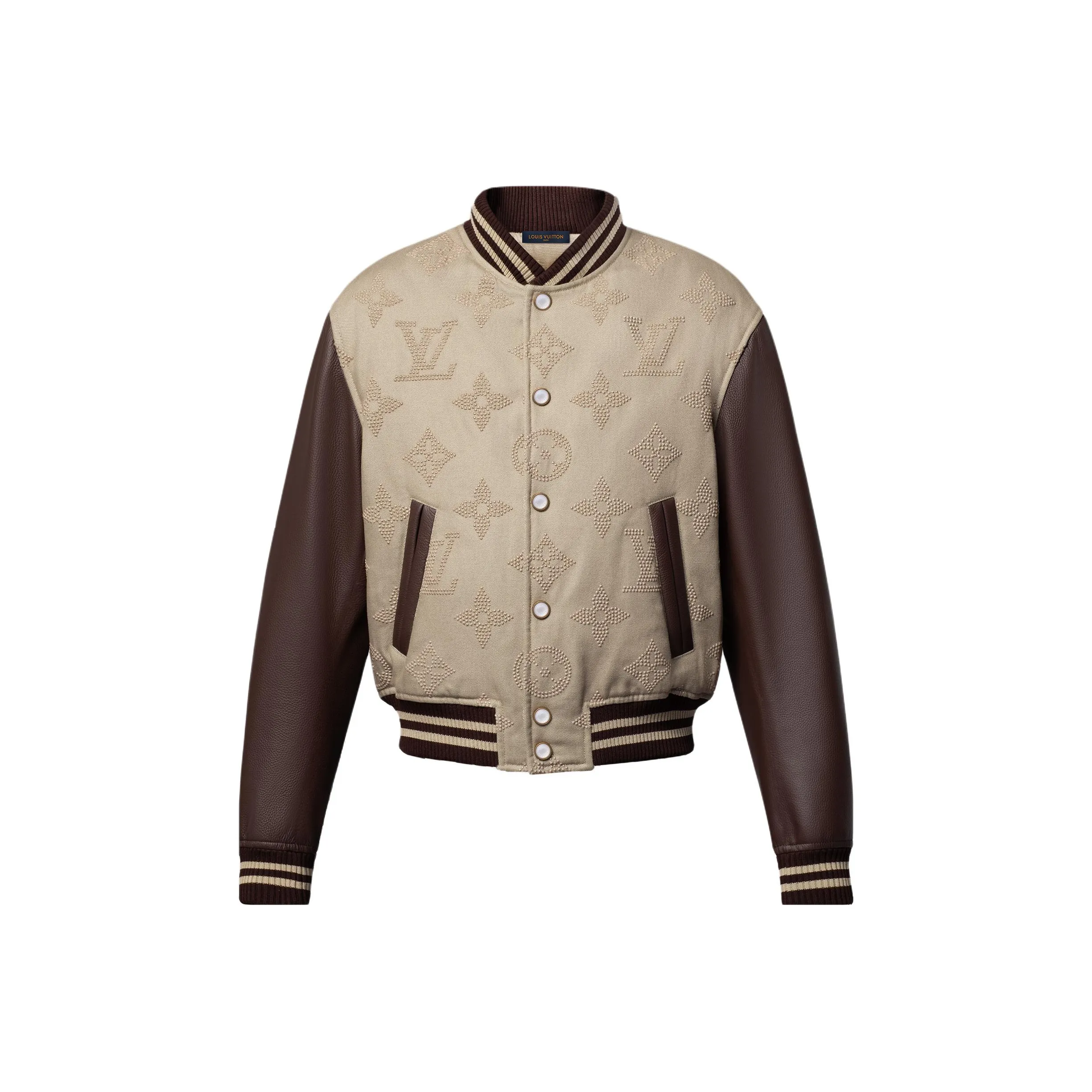 Lv Monogram Embroidered Varsity Blouson