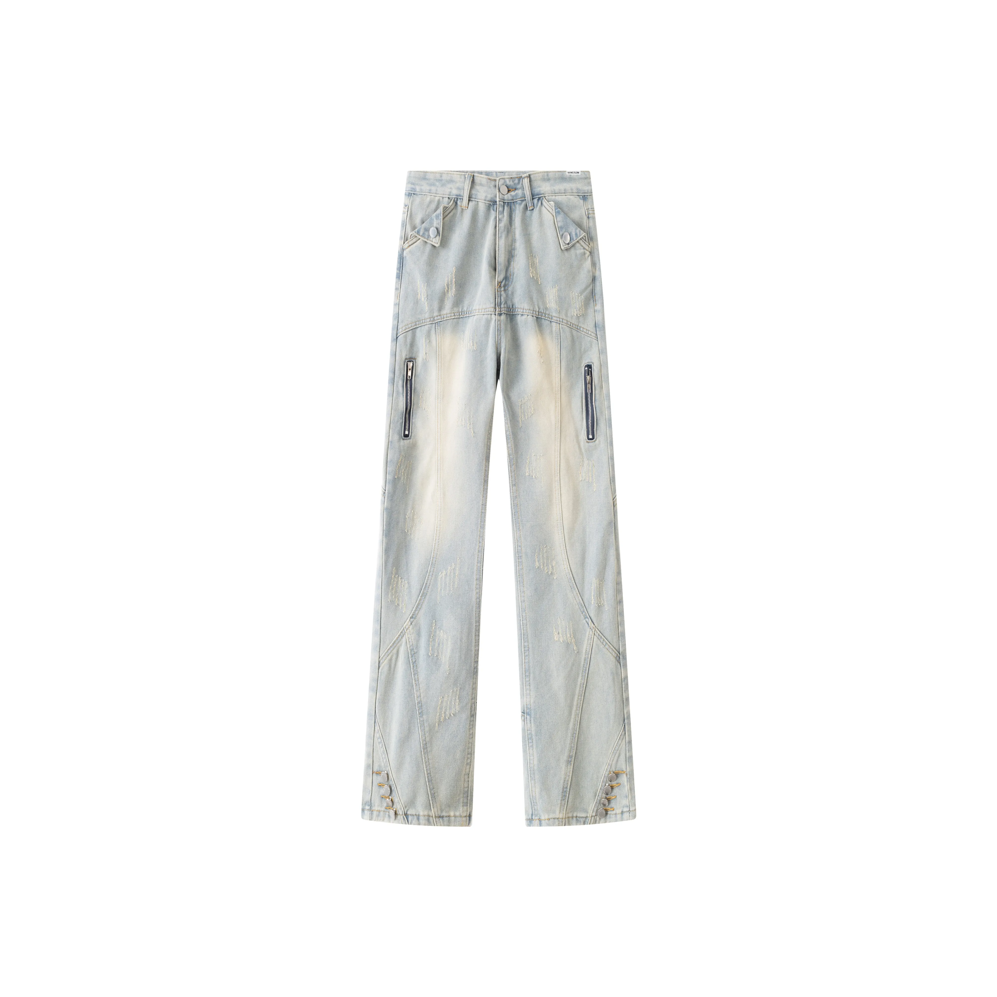 SAME FLOW Джинсы Унисекс Желтый Грязь Синий