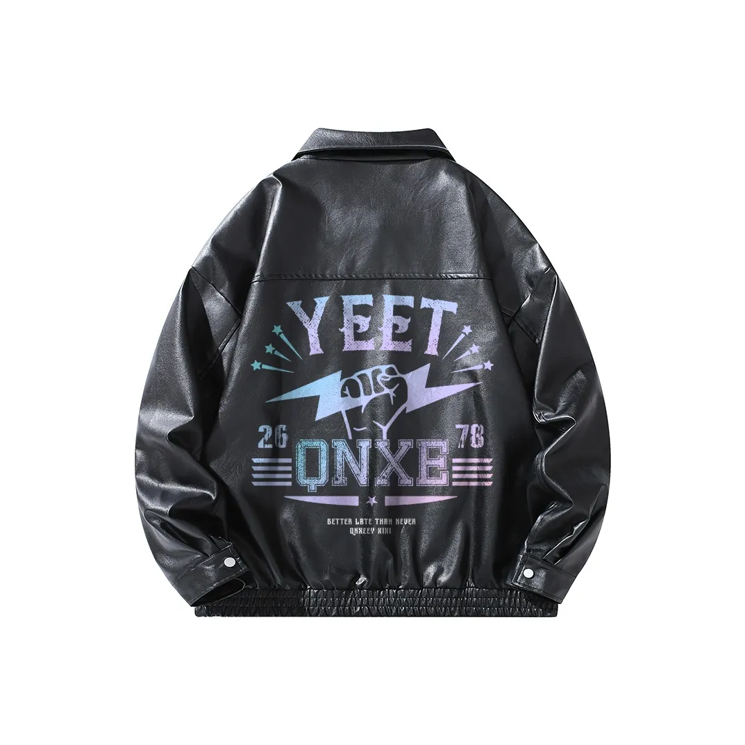 Qnxeey Унисекс Кожаные Куртки