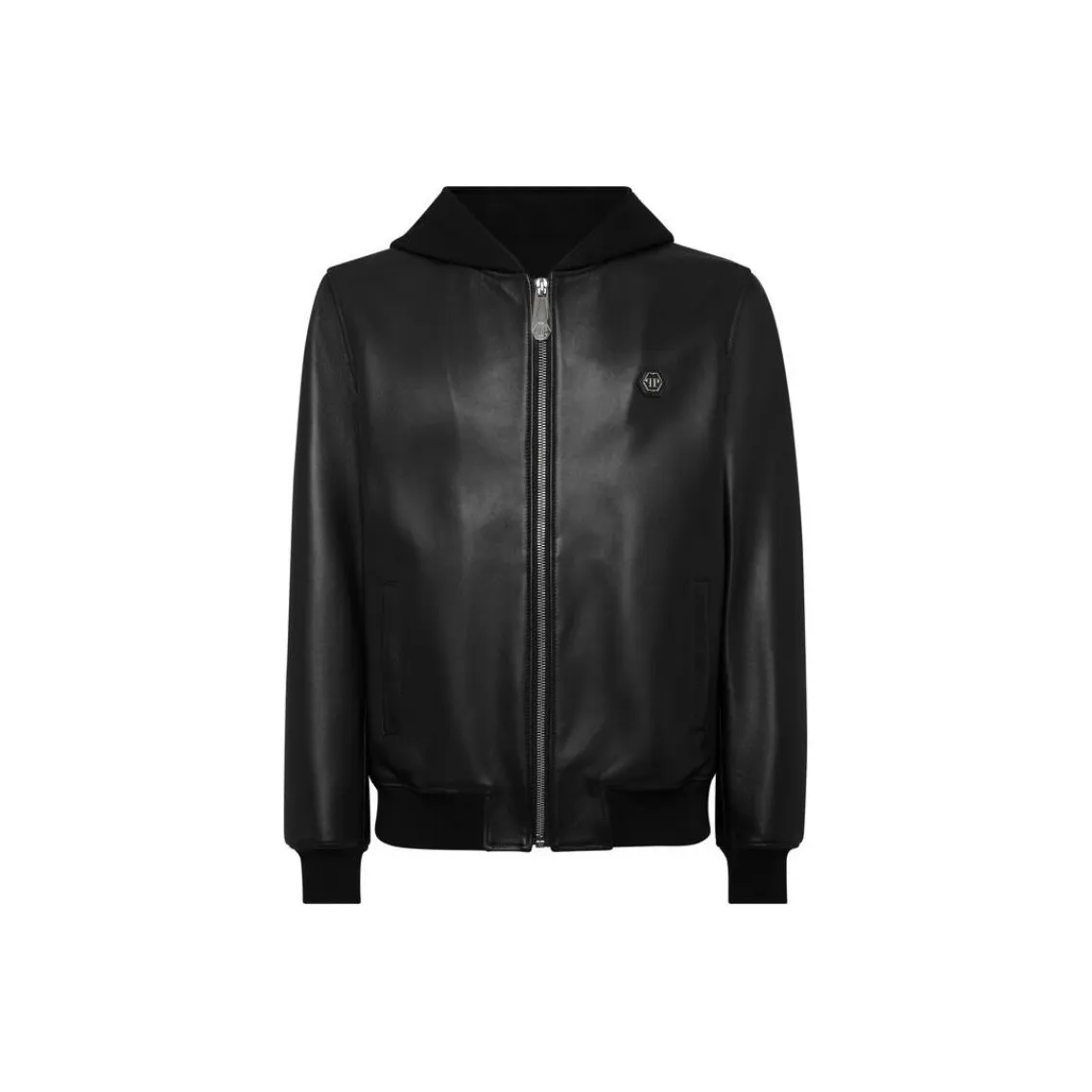 PHILIPP PLEIN Leather Hooded Jacket