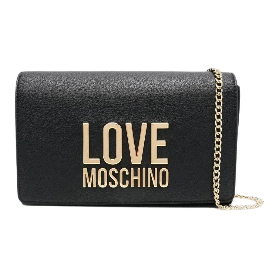 LOVE MOSCHINO Leather Envelope Bag, Shoulder Bag, Crossbody Bag Trumpets Women's Black