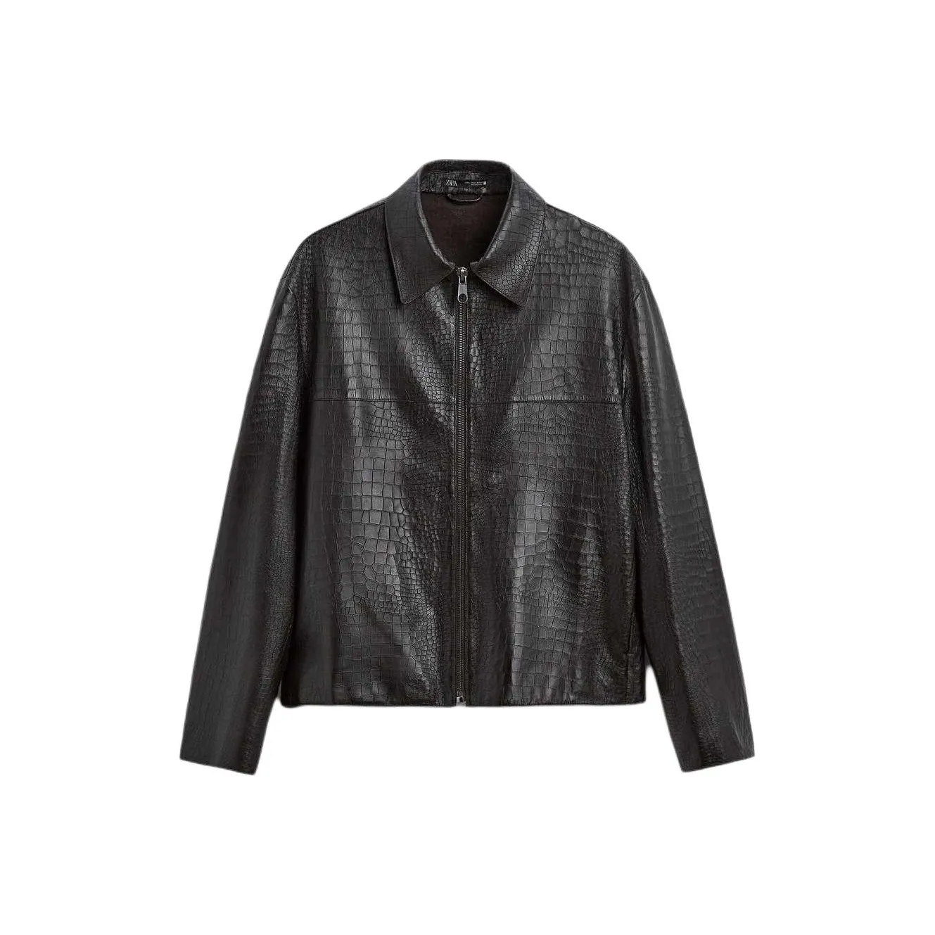 ZARA Leather Jacket Men's Dark Brown