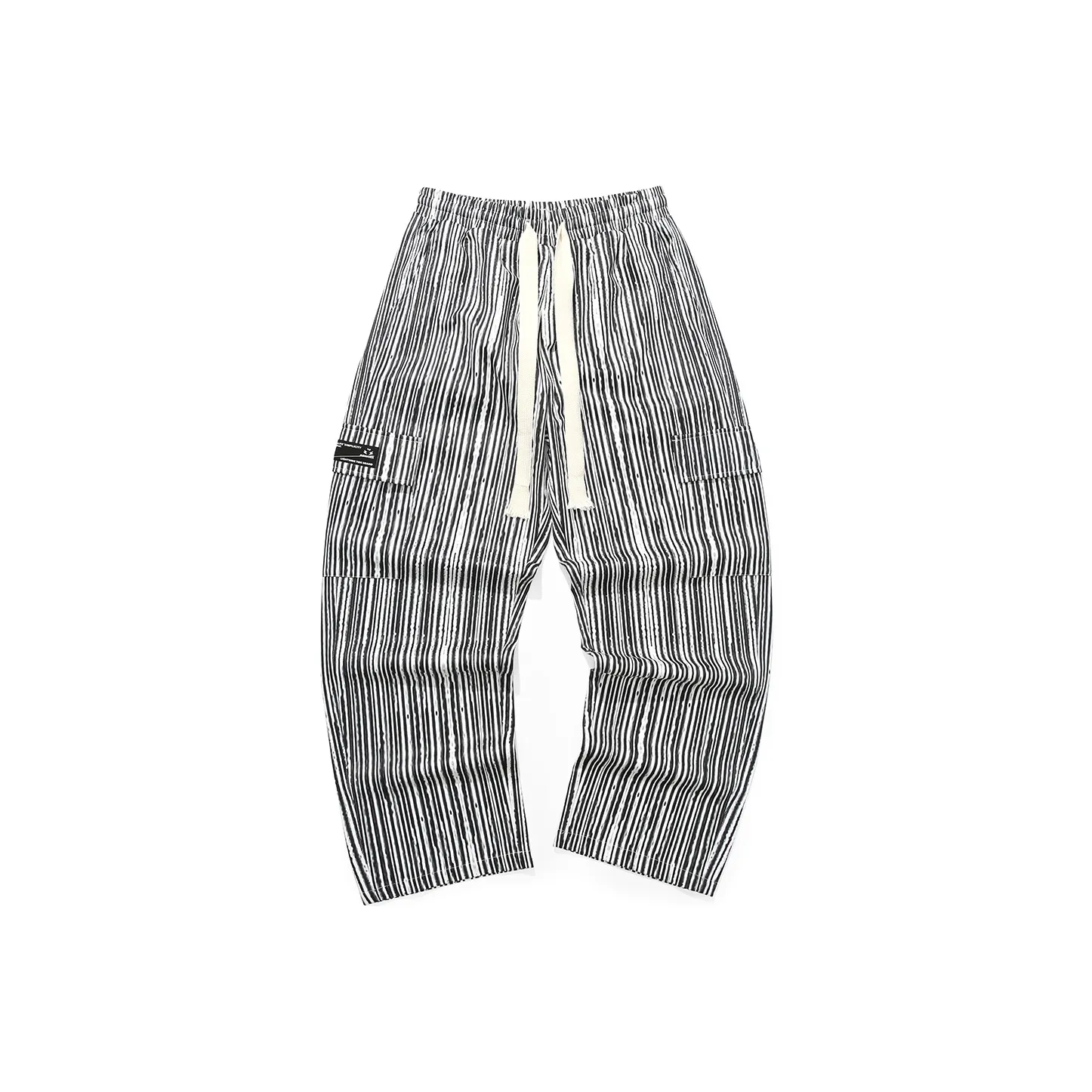 GENANX Черно-белые полосы Унисекс Повседневные брюки