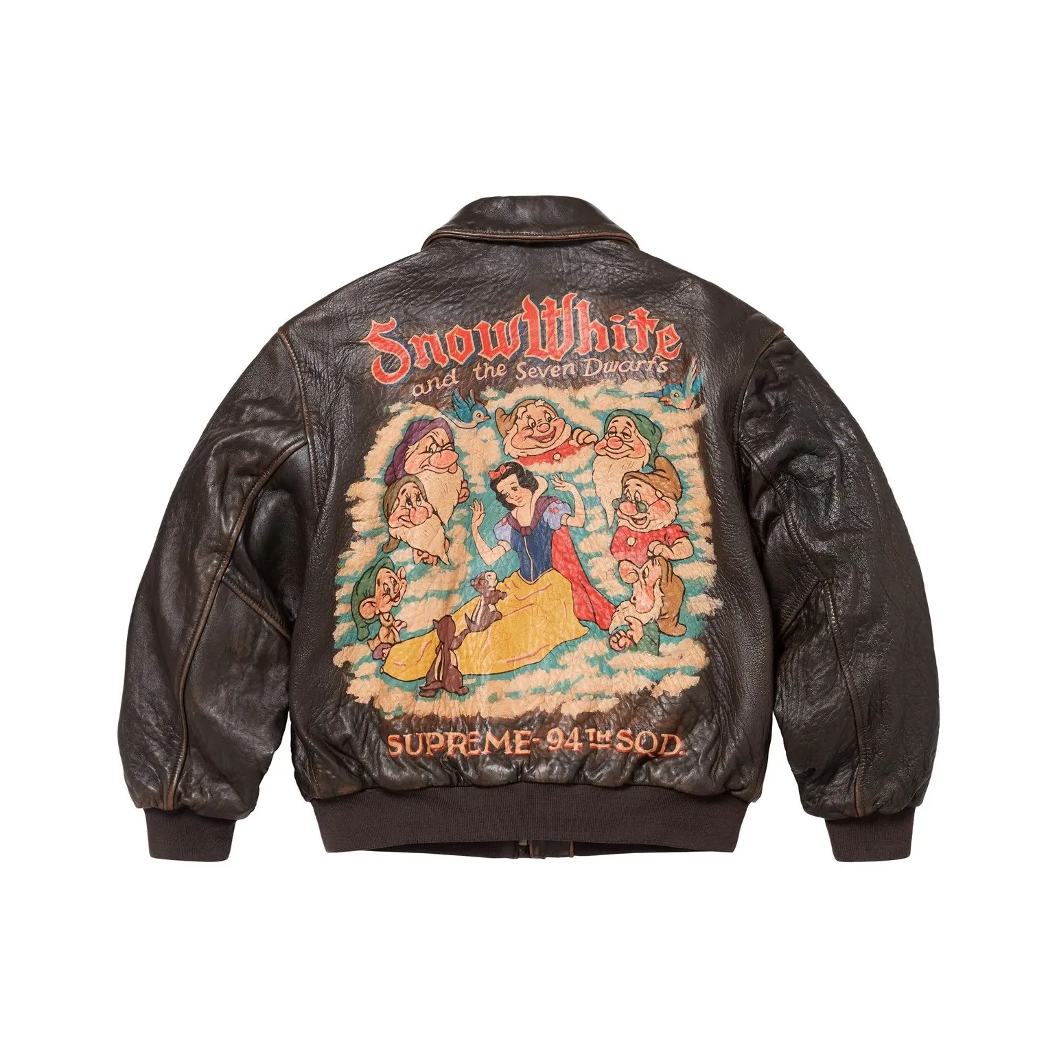 Supreme X Schott Snow White Hand Painted Leather A2 Jacket