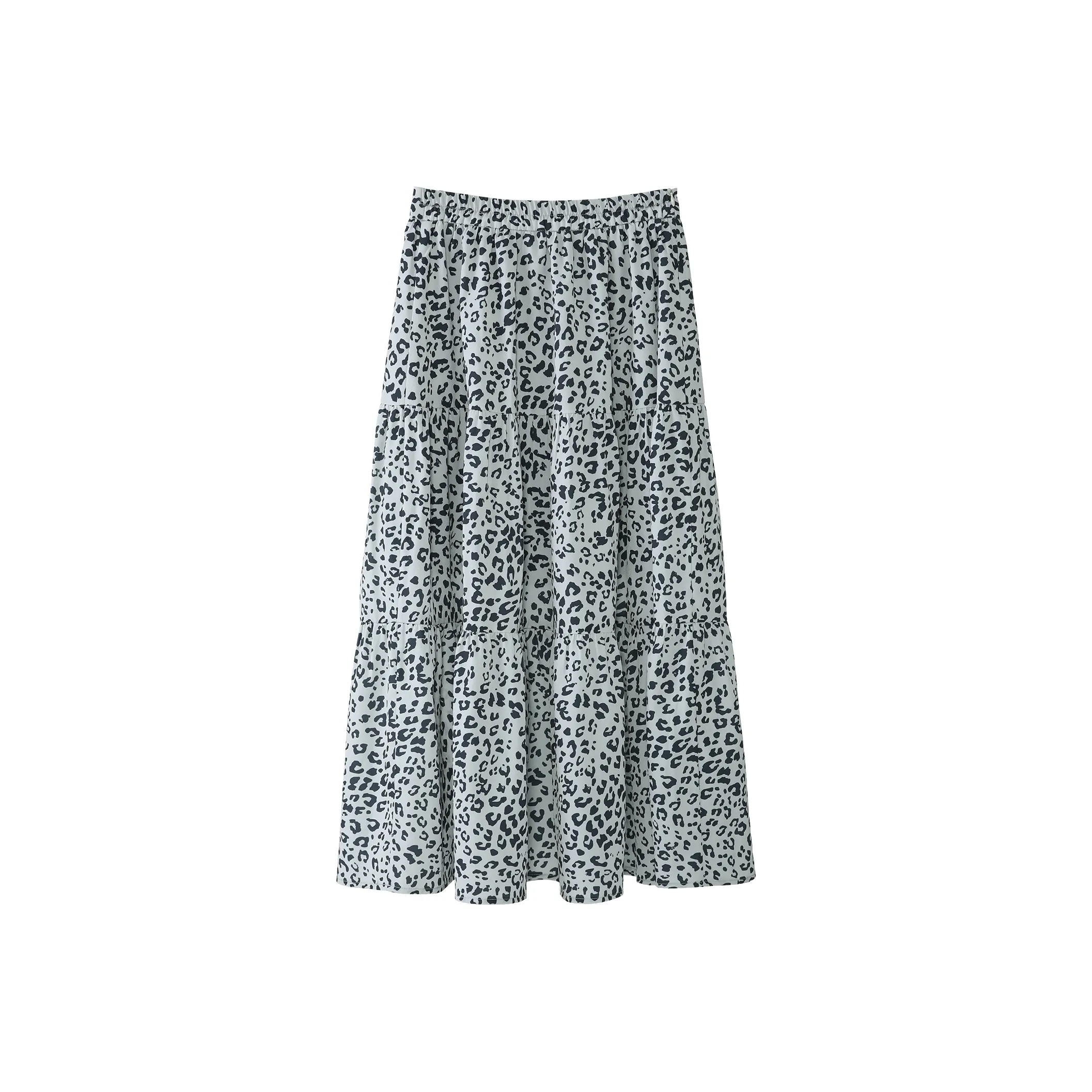 Fstudio Корейский стиль Маленький HIGH RISE A Линия Утягивающий Длинный Юбка Женские Серый