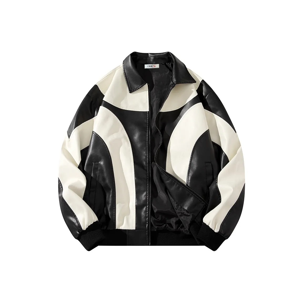 RED DRAGONFLY Leather Jacket Unisex Black White