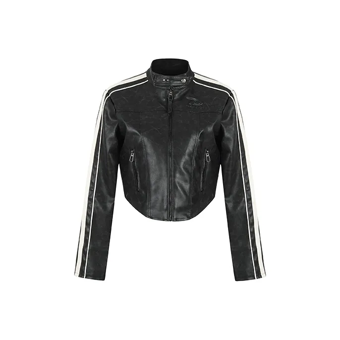 A Chock кожаная куртка унисекс черного цвета