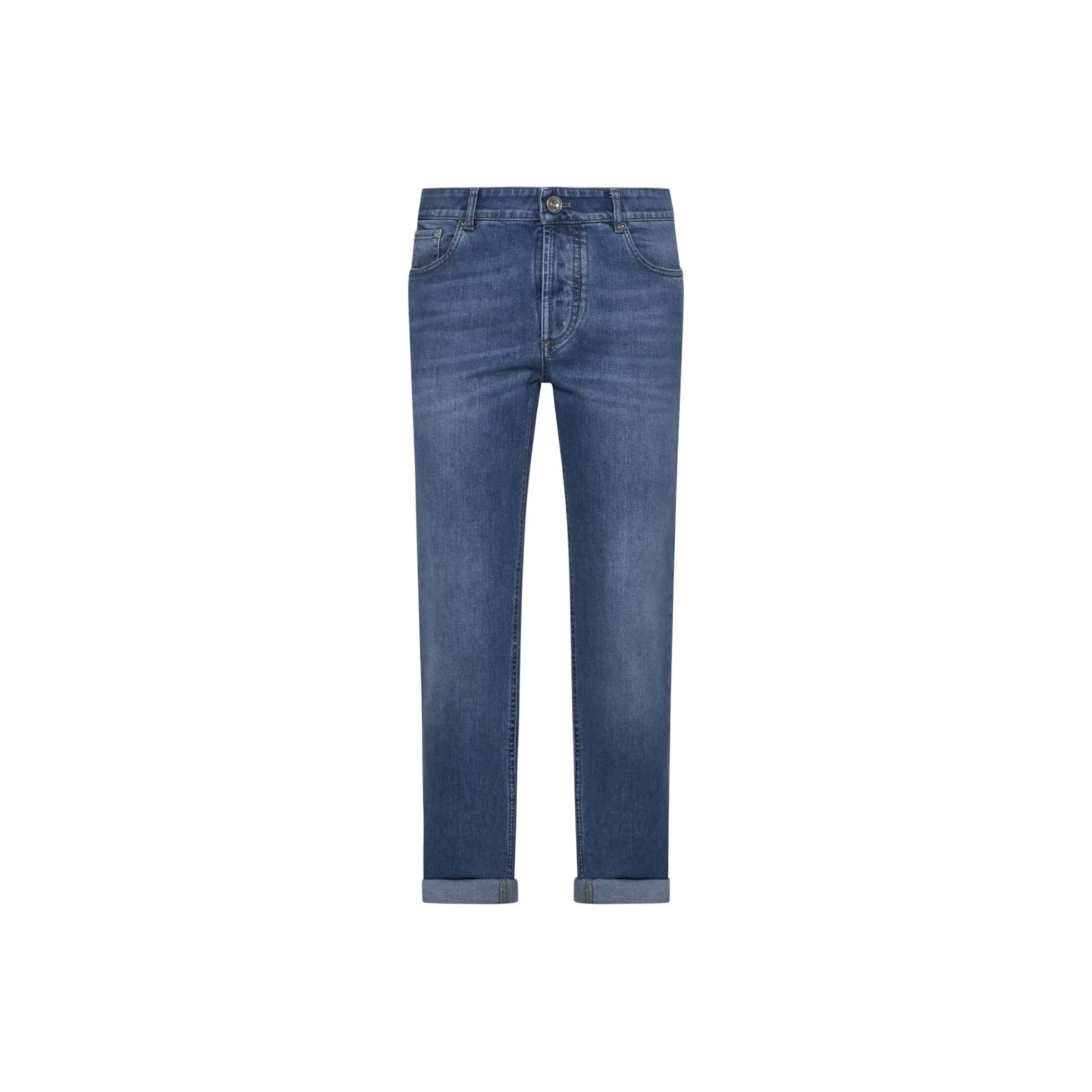 Brunello Cucinelli Mid Rise Straight Leg Jeans