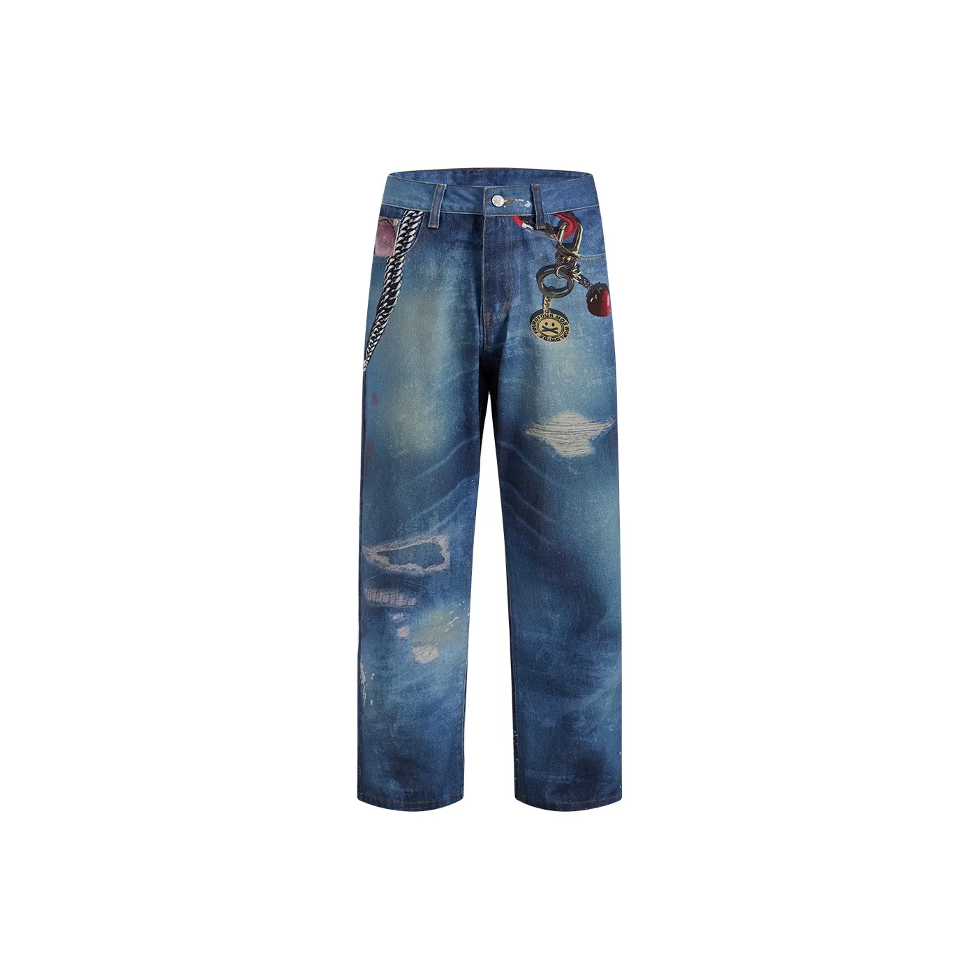 404MOB GANG Jeans Unisex Denim Blue
