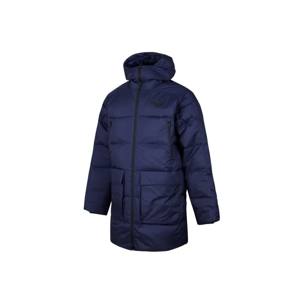 PUMA С капюшоном Пуховик Пуховые куртки зимние пальто Мужской Синий