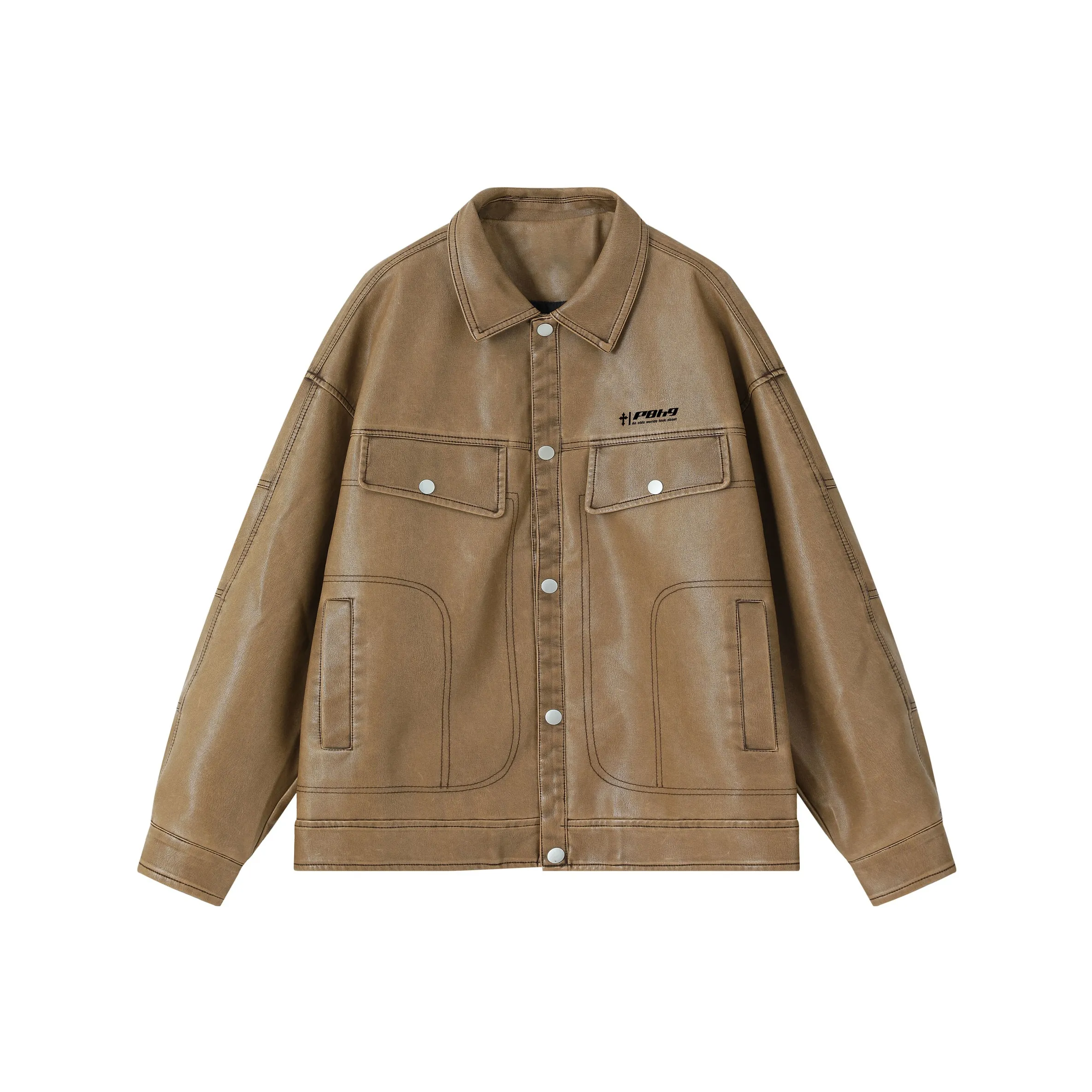 P8H9 Leather Blocking jackets Unisex
