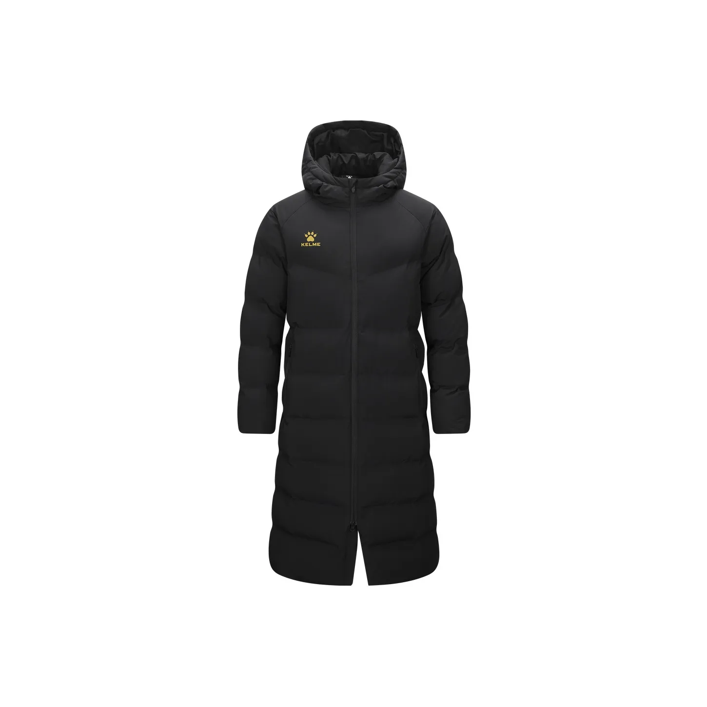 KELME С капюшоном Длинный хлопковый пуховик Унисекс Черный