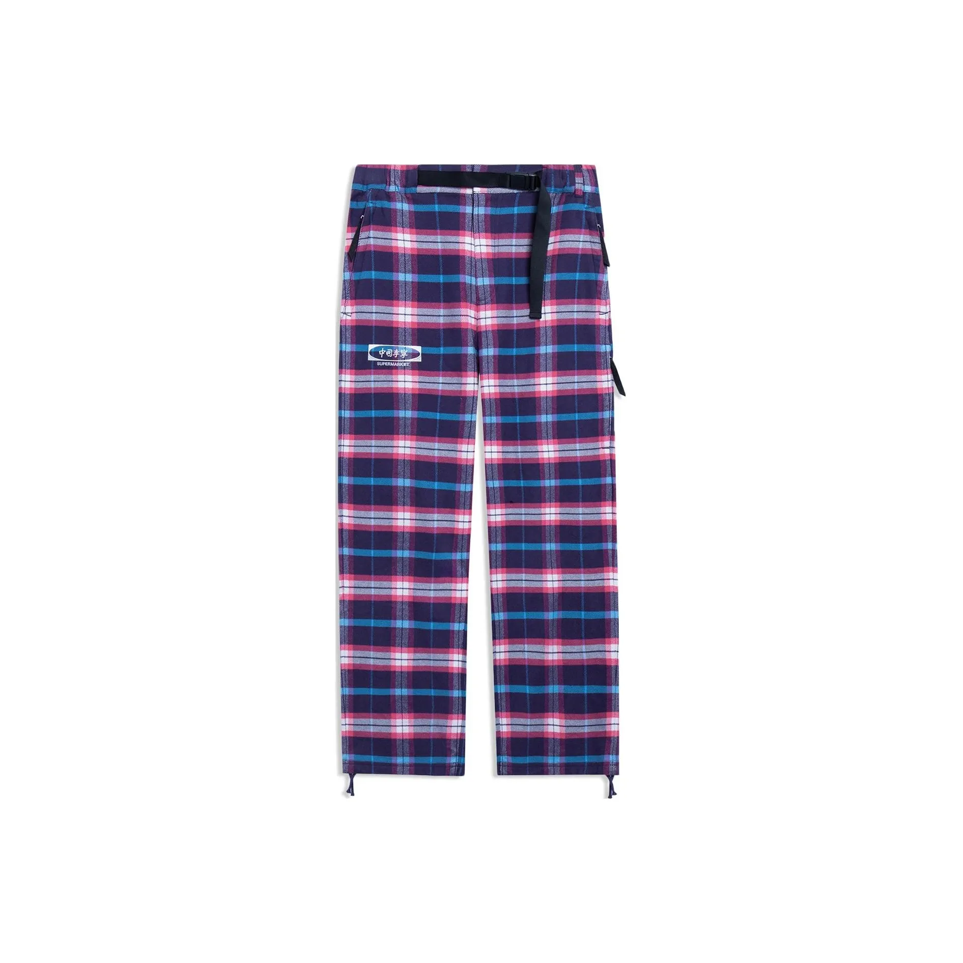 LiNing Casual Pants Men's Purple Gray Purple Combo Plaid