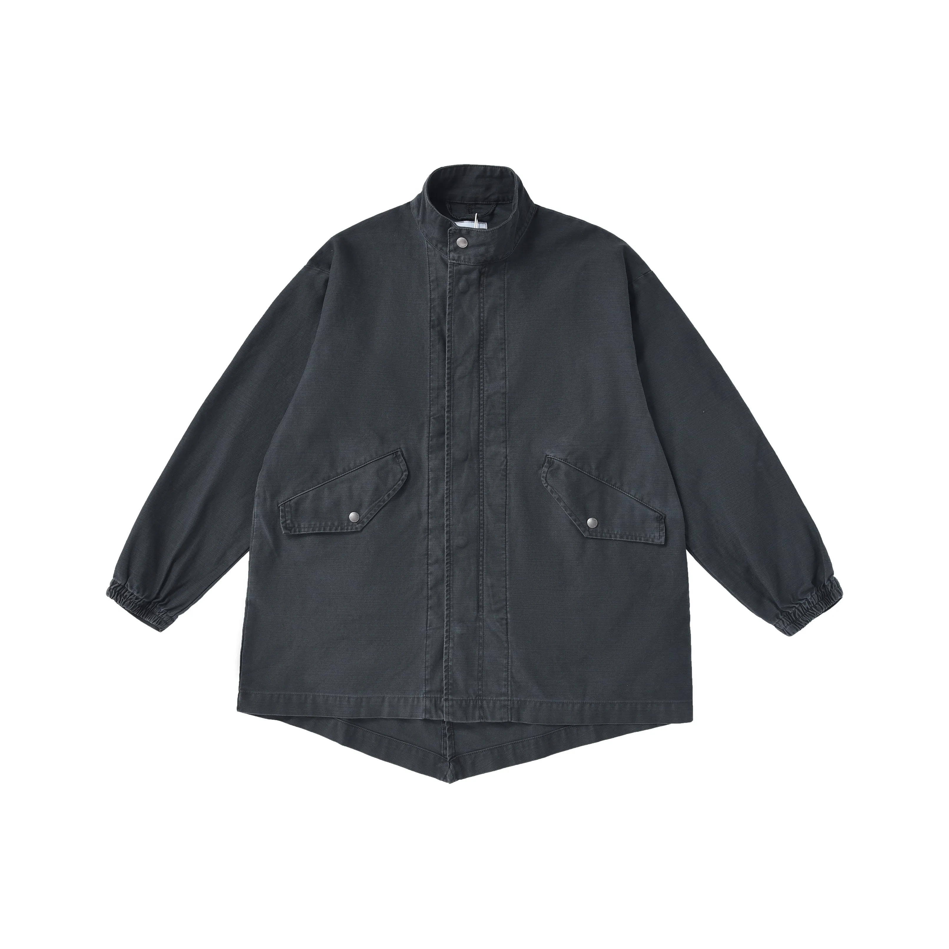 GWDS Тренчкот Унисекс Выстиранный Черный