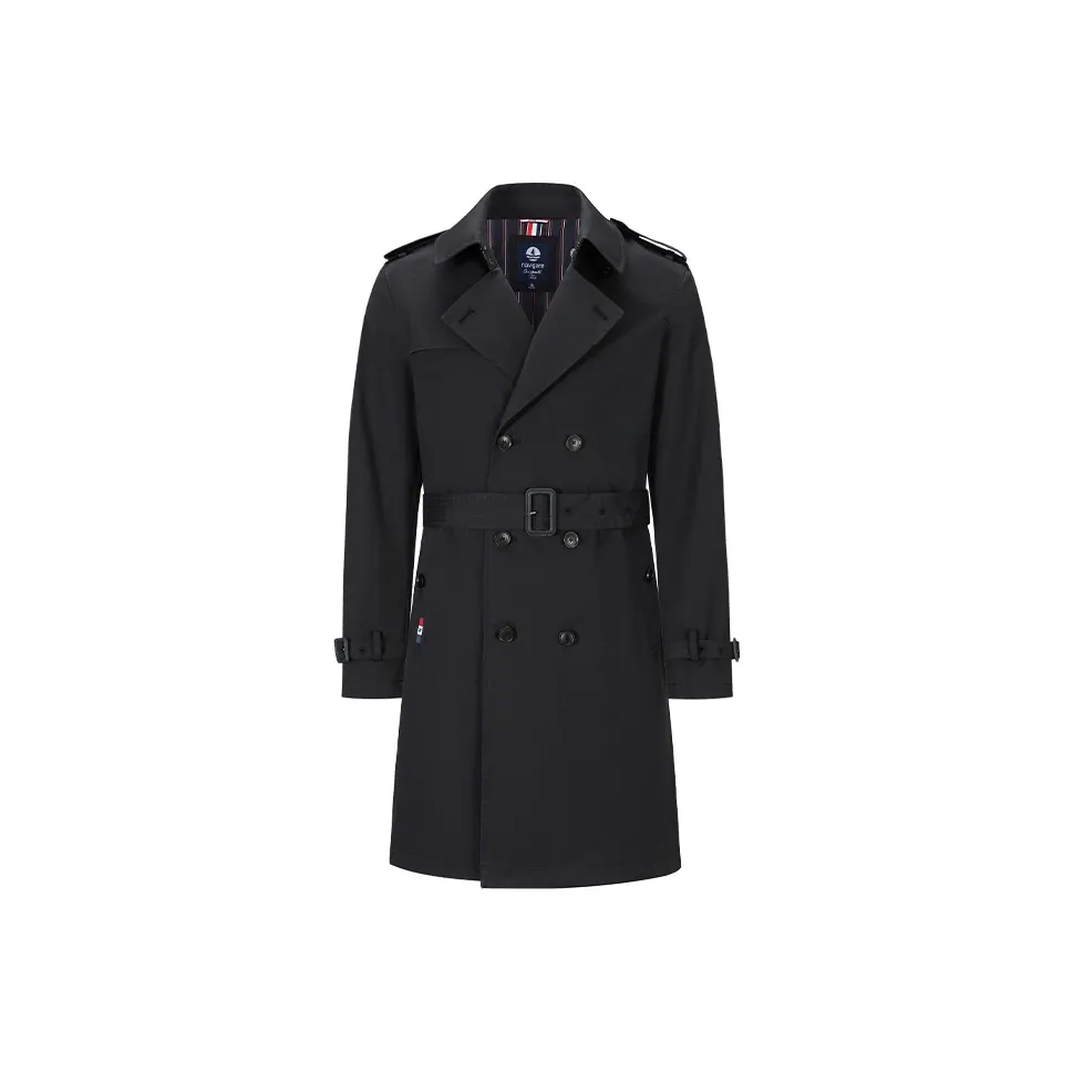 NAVIGARE Trench Coat Men's Night Black