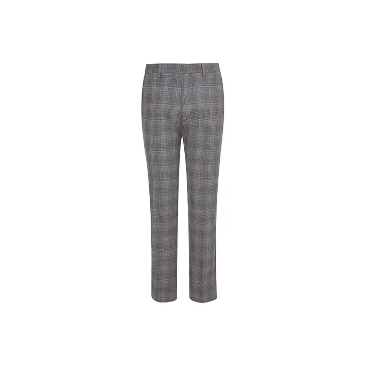 DAVID NAMAN Suit Trousers Men's Gray Plaid