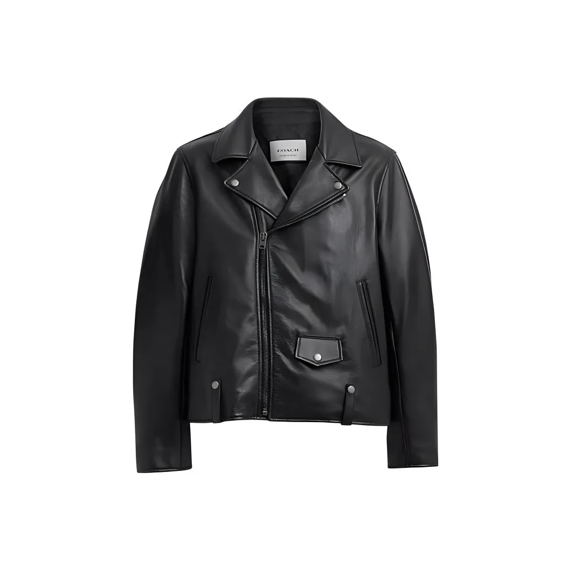 COACH SS24 Leather Jacket Men's Black
