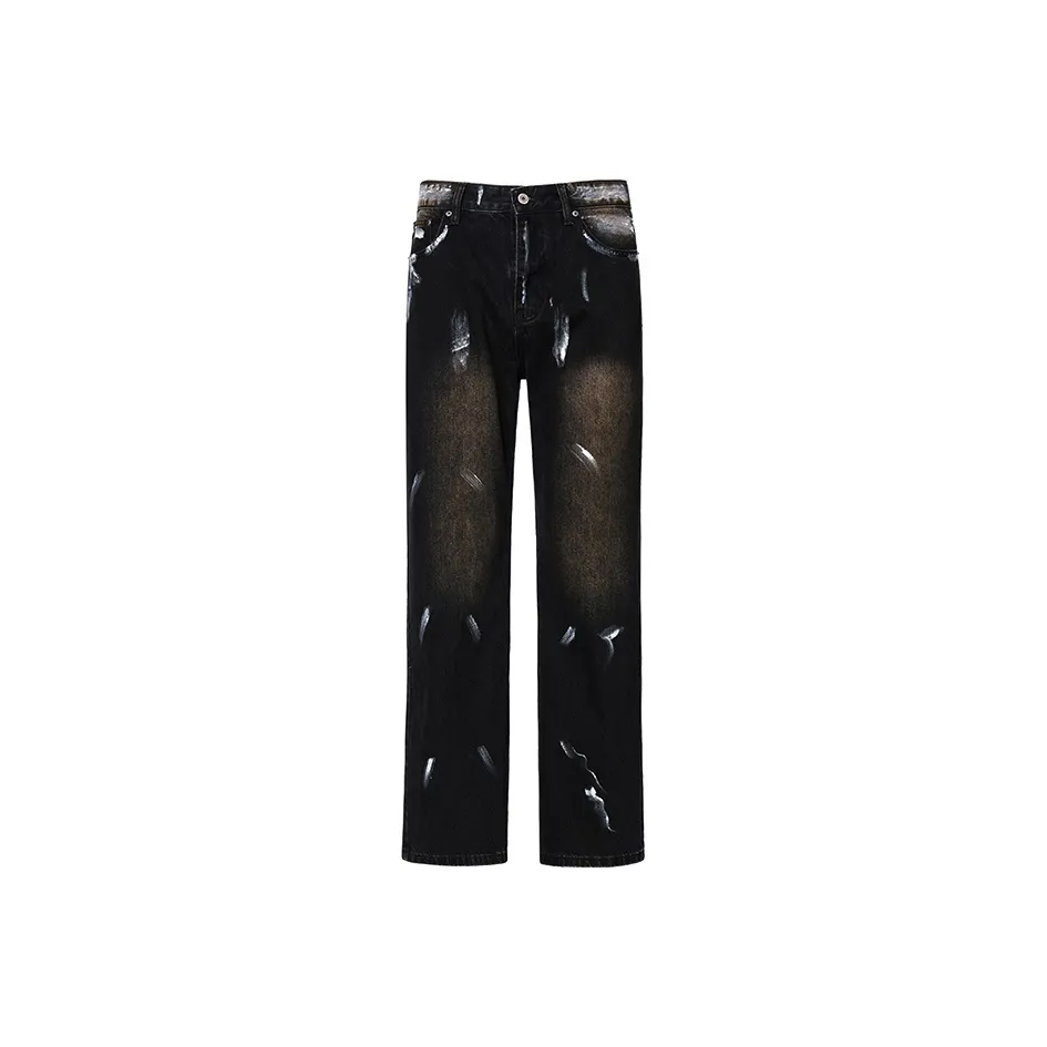GTRG Jeans Unisex Dirty Dyed Black