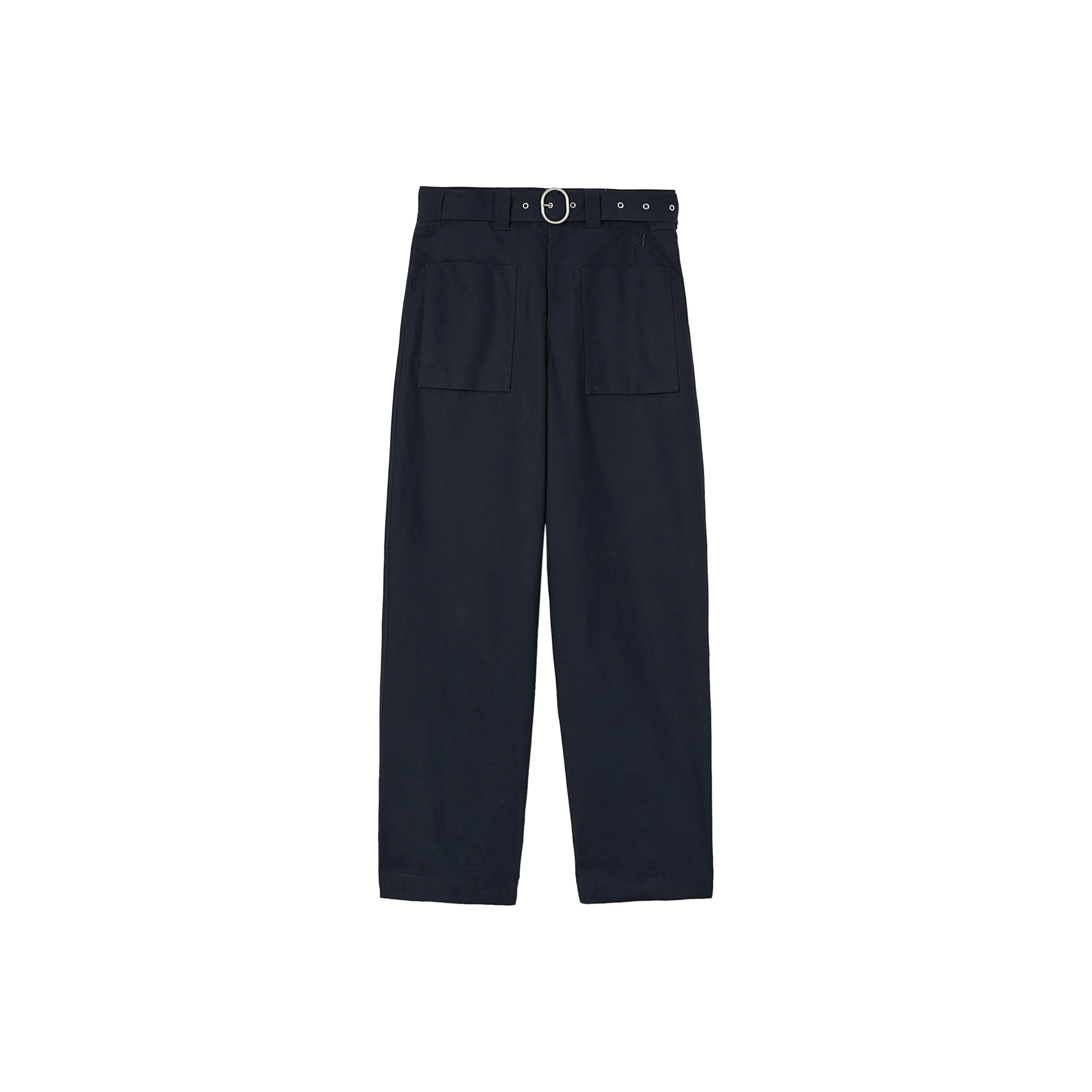 JIL SANDER Belted waist Organic Cotton Trousers