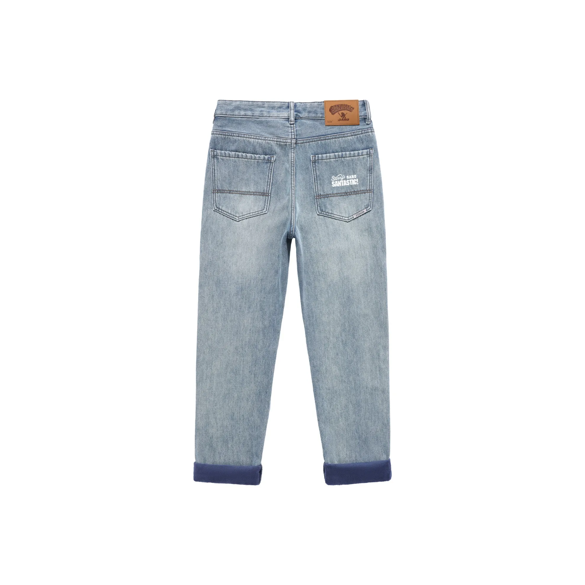 SANTASTIC Jeans Men's Blue Fleece Lined