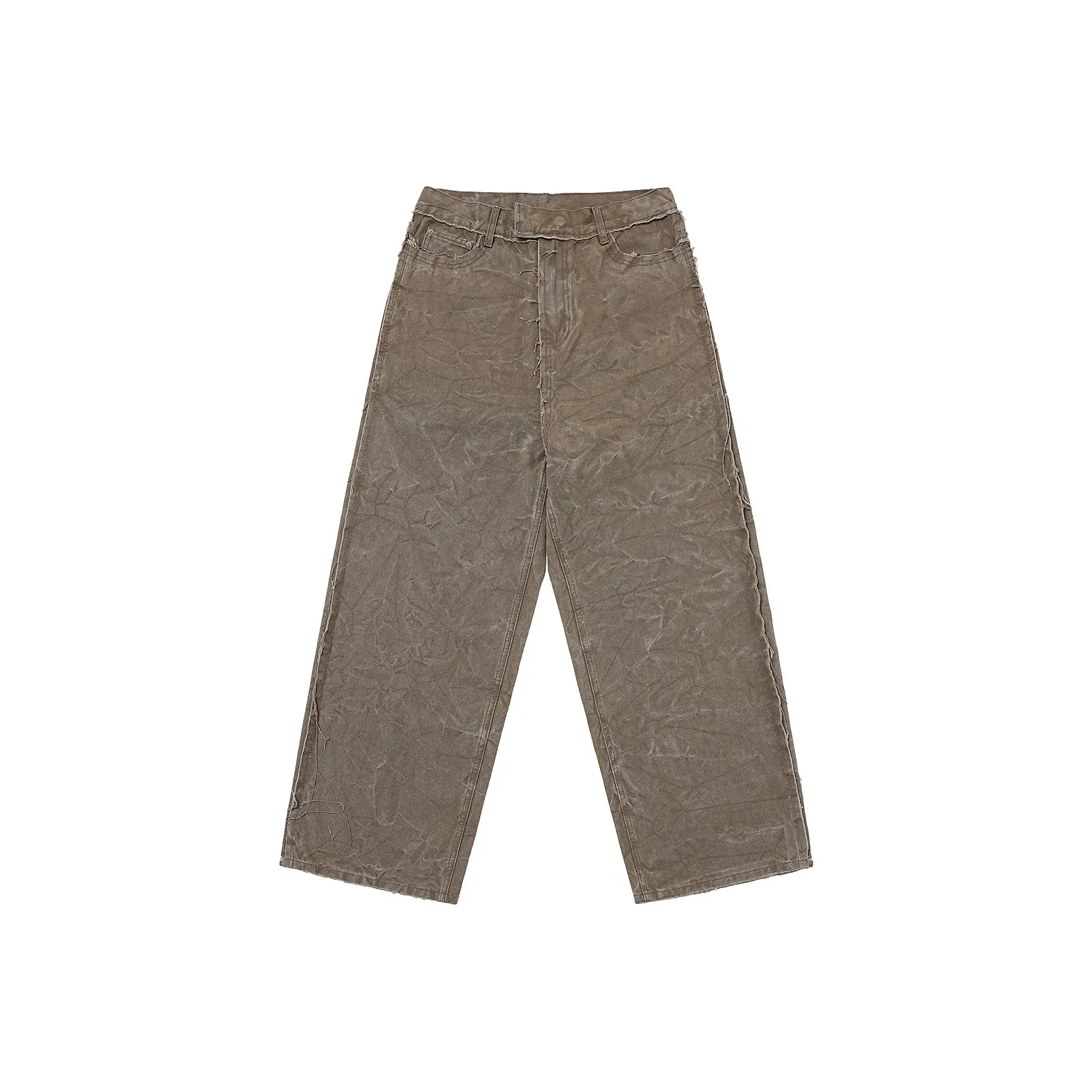 WHOOSIS Cargo Pants Unisex Gray Brown