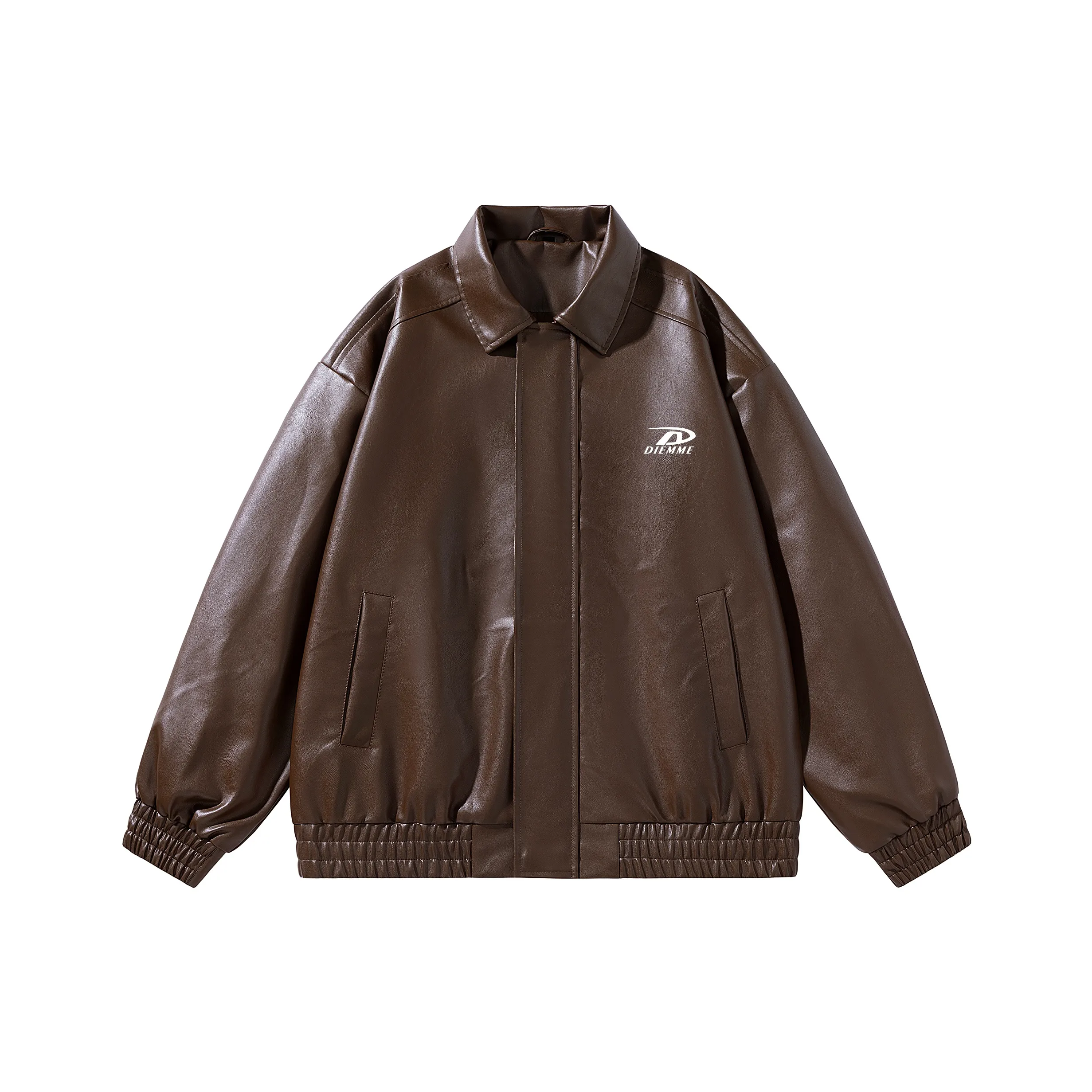 DIEMME Кожа Куртка Унисекс Коричневый