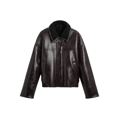 ZARA Бургундский Мужские Кожаные Куртки