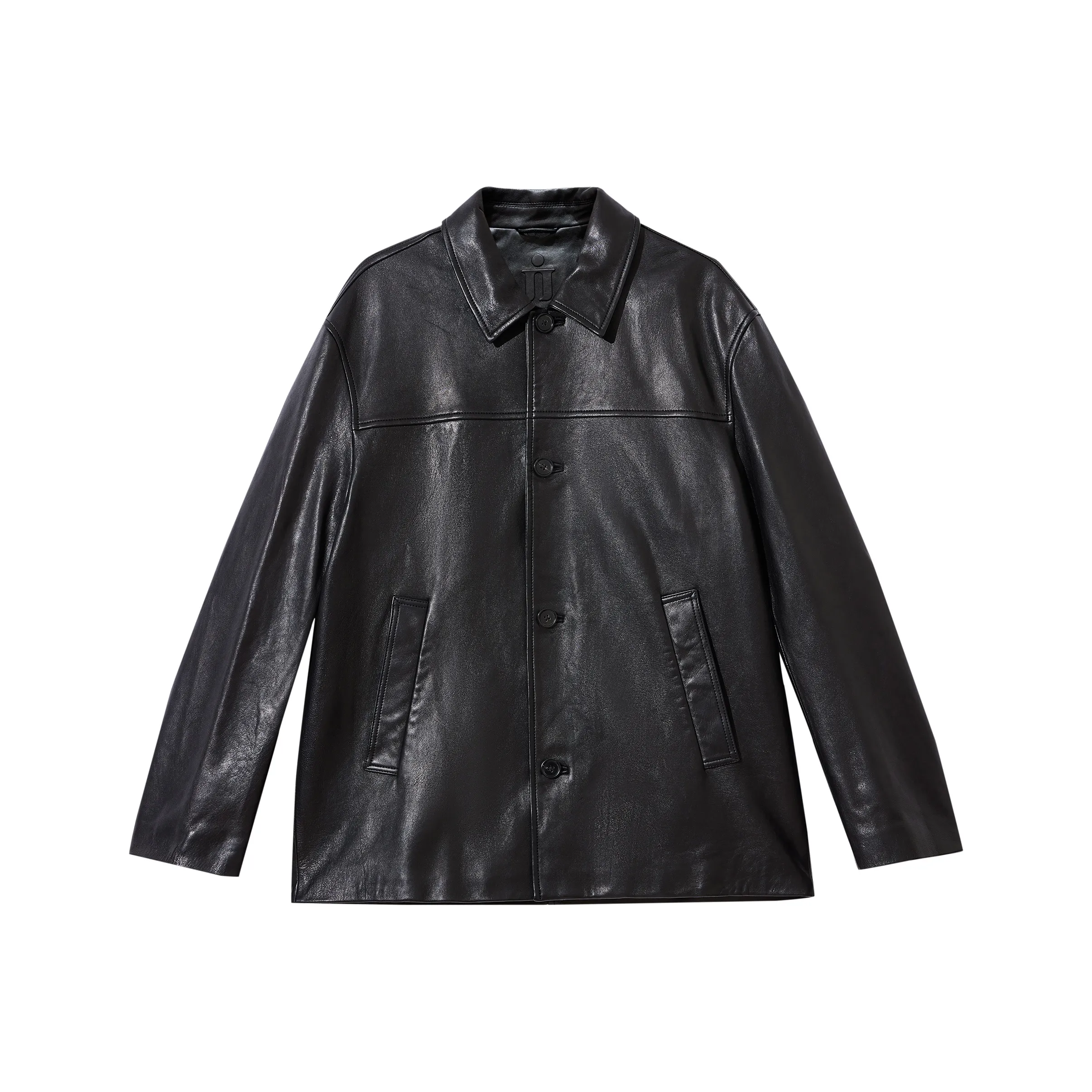 JACK JONES· Leather Jacket Men's Black