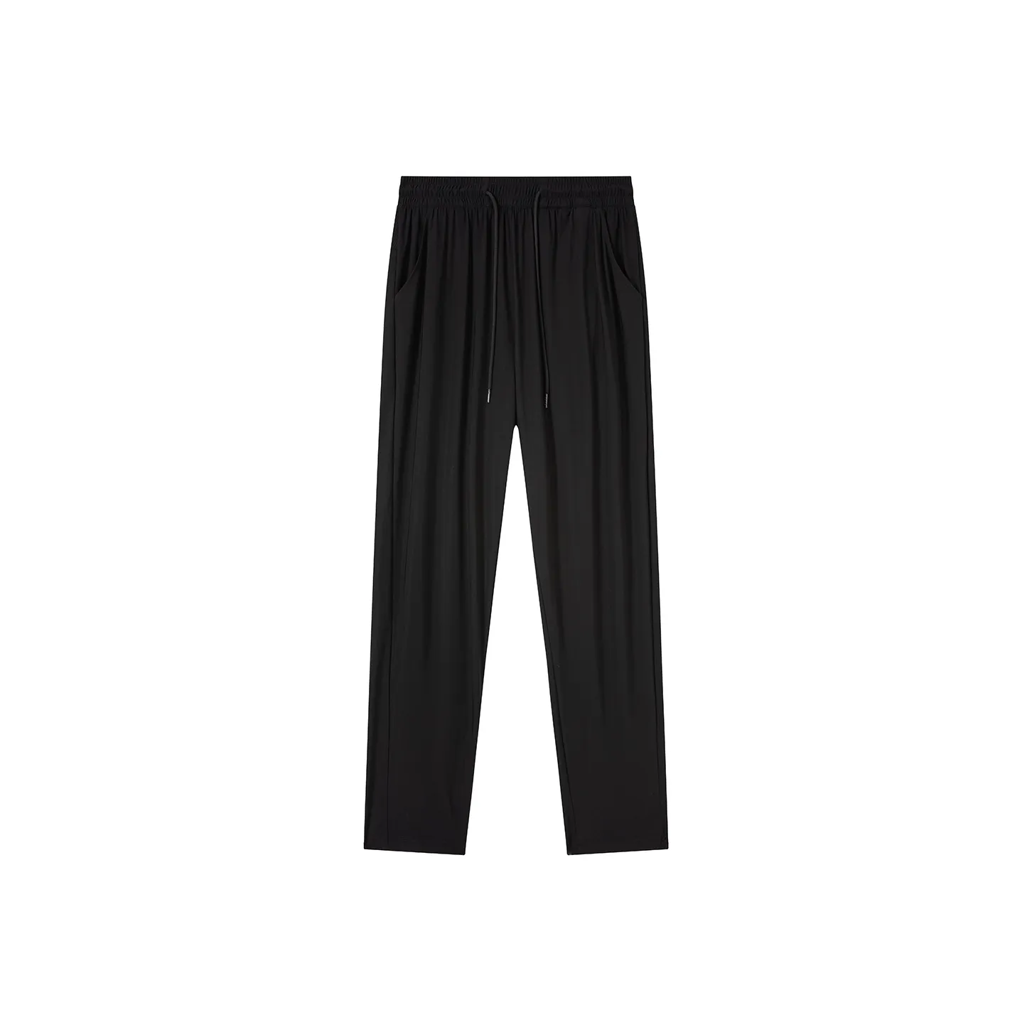 Jean West Thin Breathable High Rebound Straight Fit Running Fitness Ankle Length Pants Ice Silk Summer Men's Black