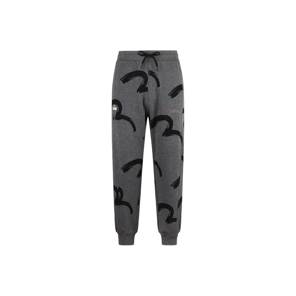 EVISU 2024 Fall Winter Casual Pants Men's All Over Gray