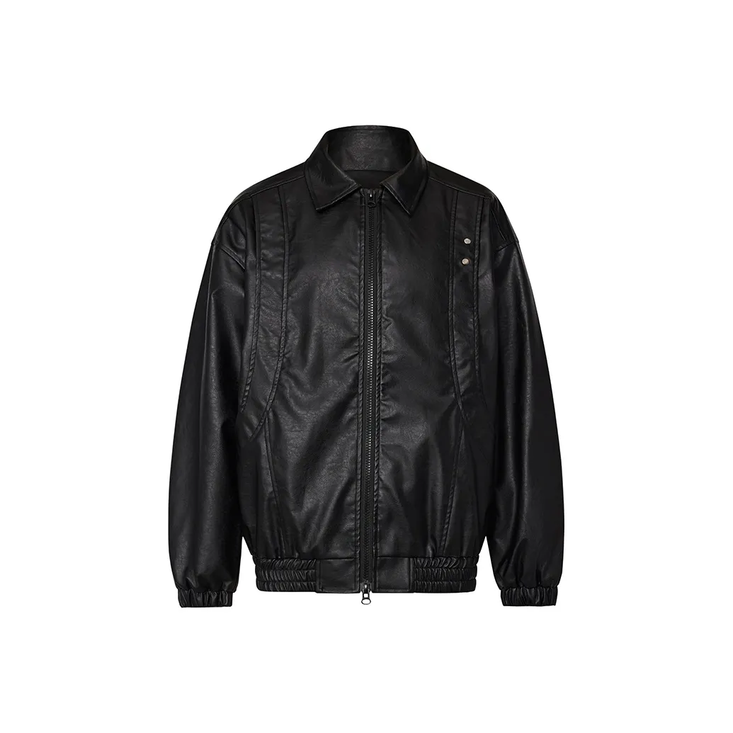 GTRG Кожа Куртка Унисекс Черный