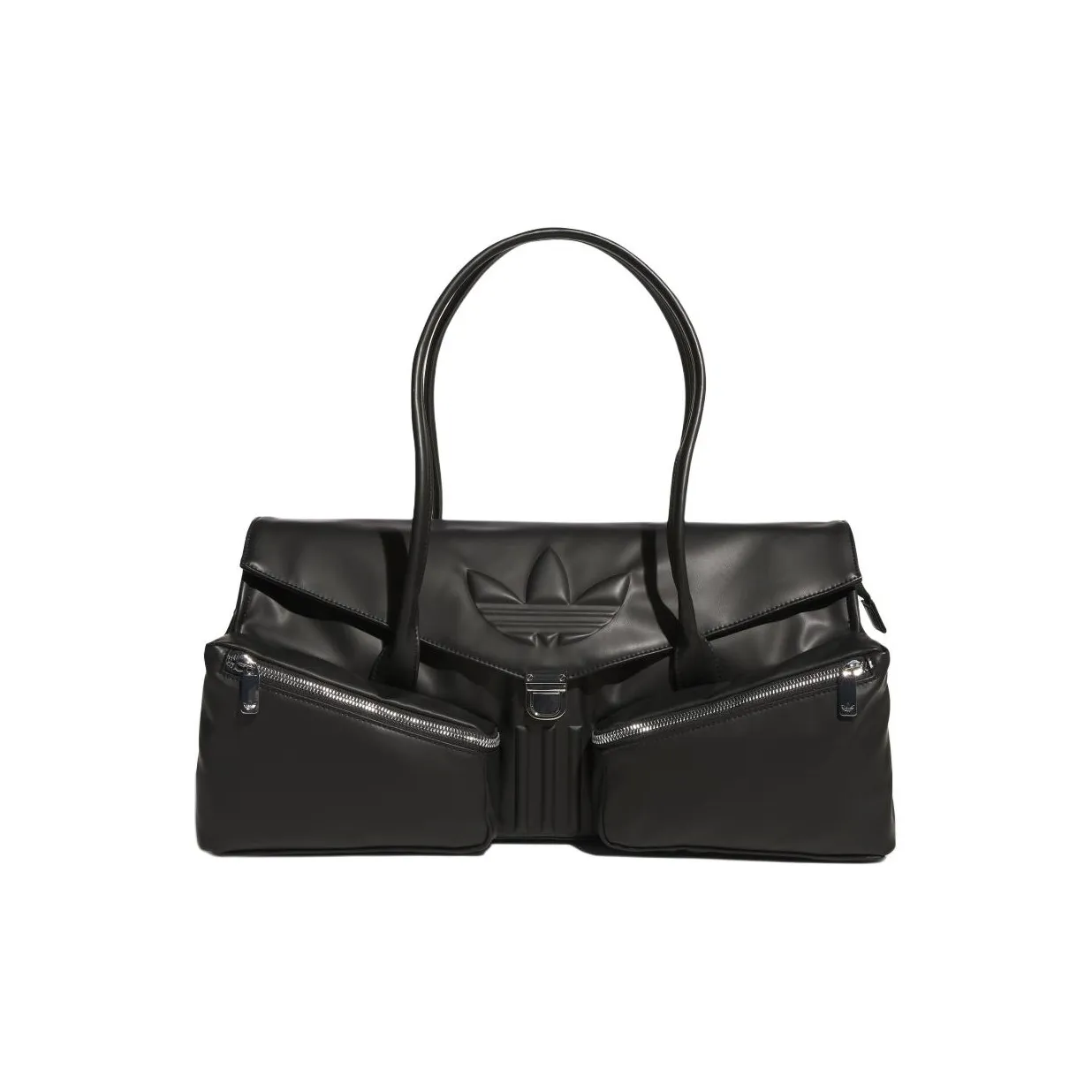 Adidas Originals Polyurethane Long Handle Bag, Shoulder Bag Large Size Women's Black