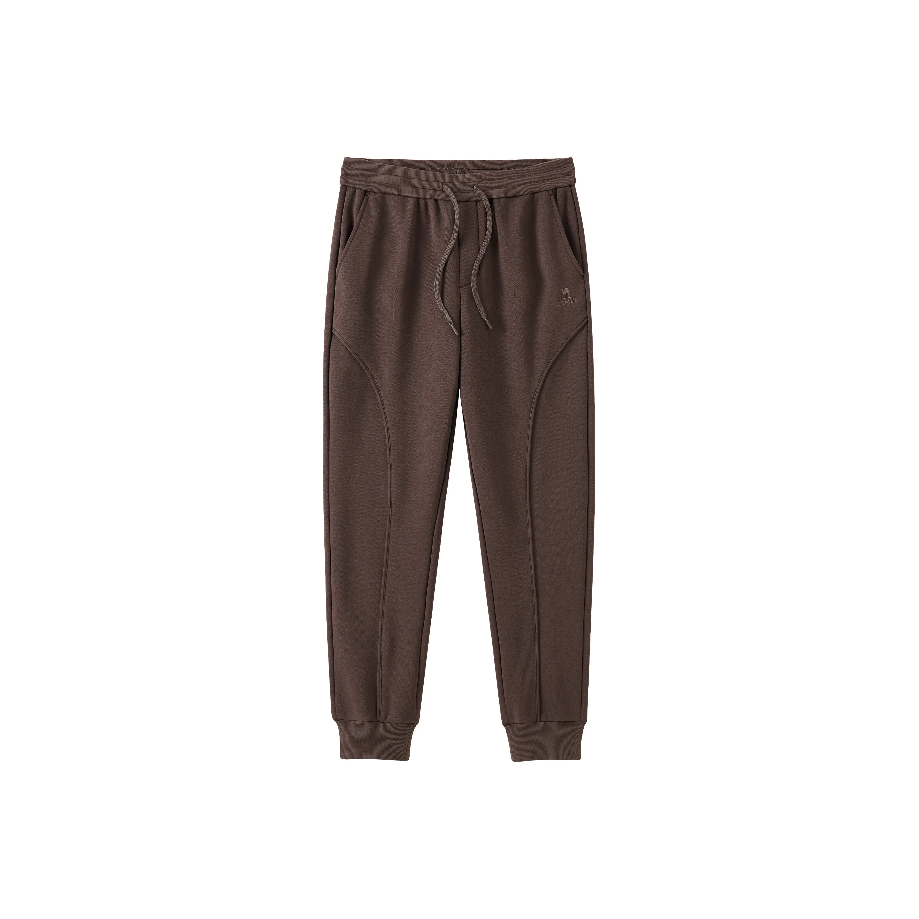 CAMEL Solid Cotton Feeling Fleece Lined Warm Loose Fit Stretch Elastic Cuff Long 'Bone Breaking' Sweatpants Men's