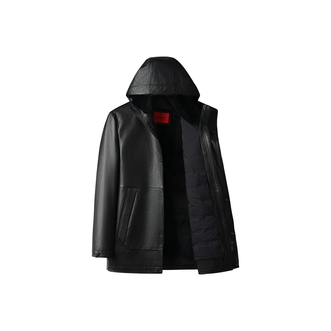 PIERRE CARDIN Кожа Куртка Мужская Черная