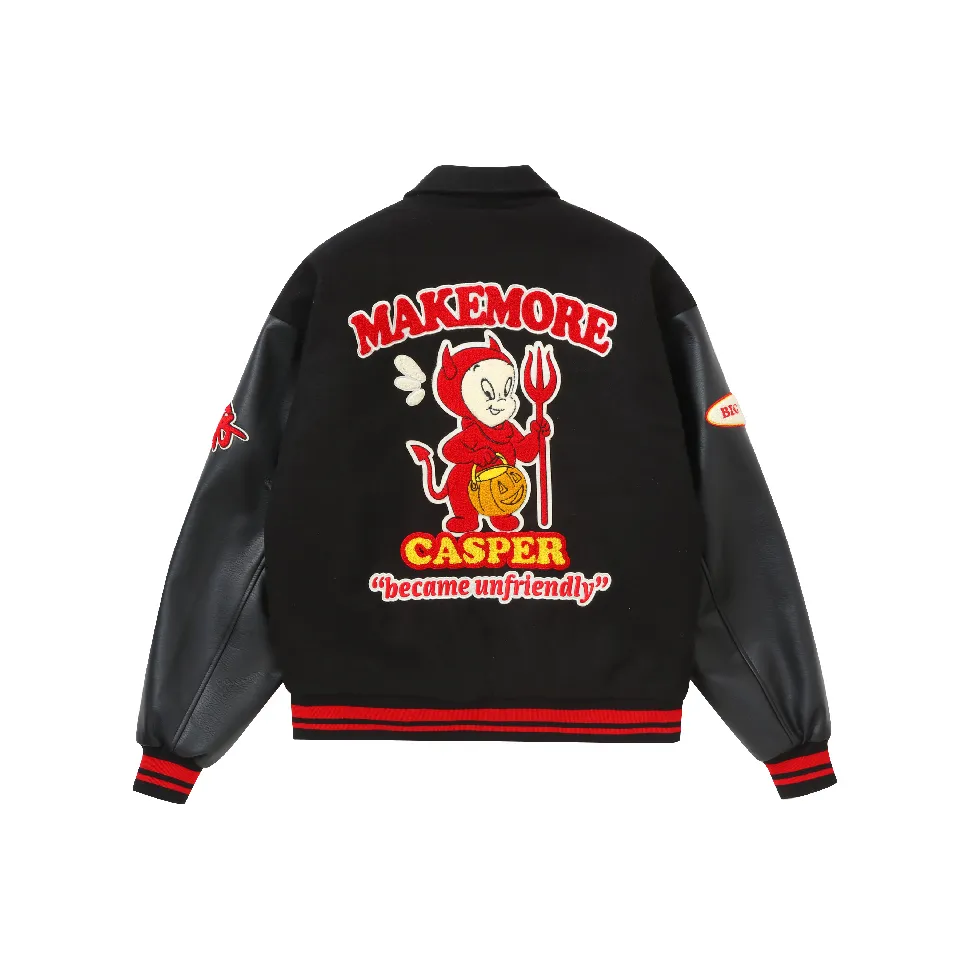 MAKEMOREKMR Бейсбольная куртка Унисекс Черный