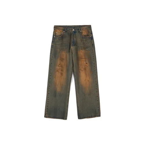 ROARINGWILD ARCH Винтажные желтые унисекс джинсы