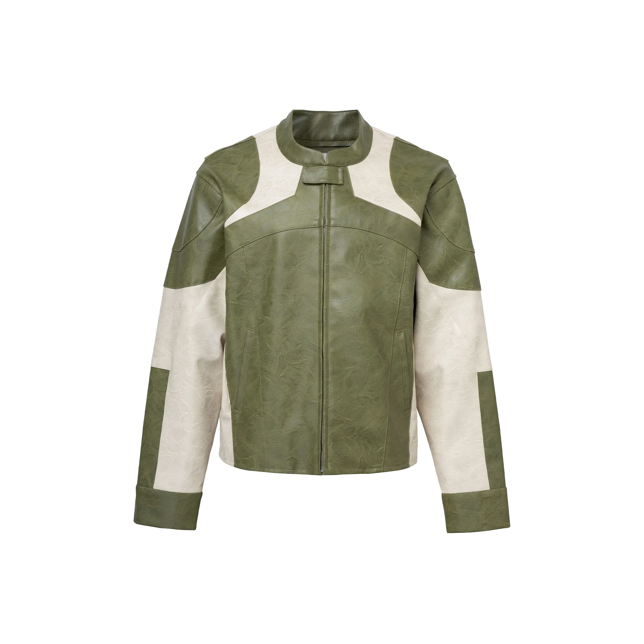 FIRE 2 COLD EGO Leather Jacket Unisex Green