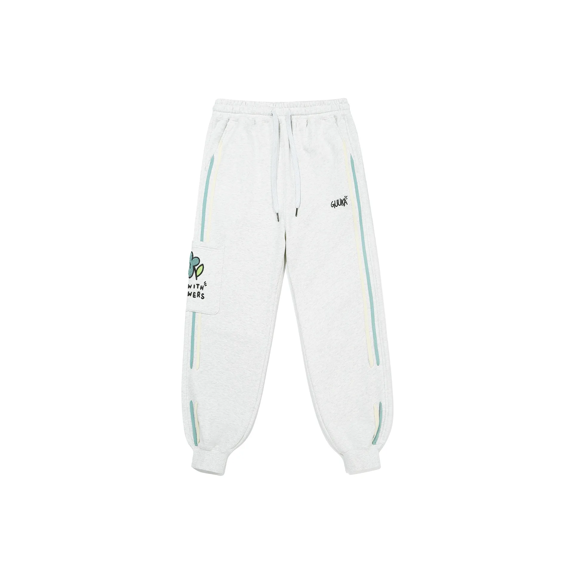 Guuka x AGAHO Повседневные брюки Унисекс Цветочный абрикос