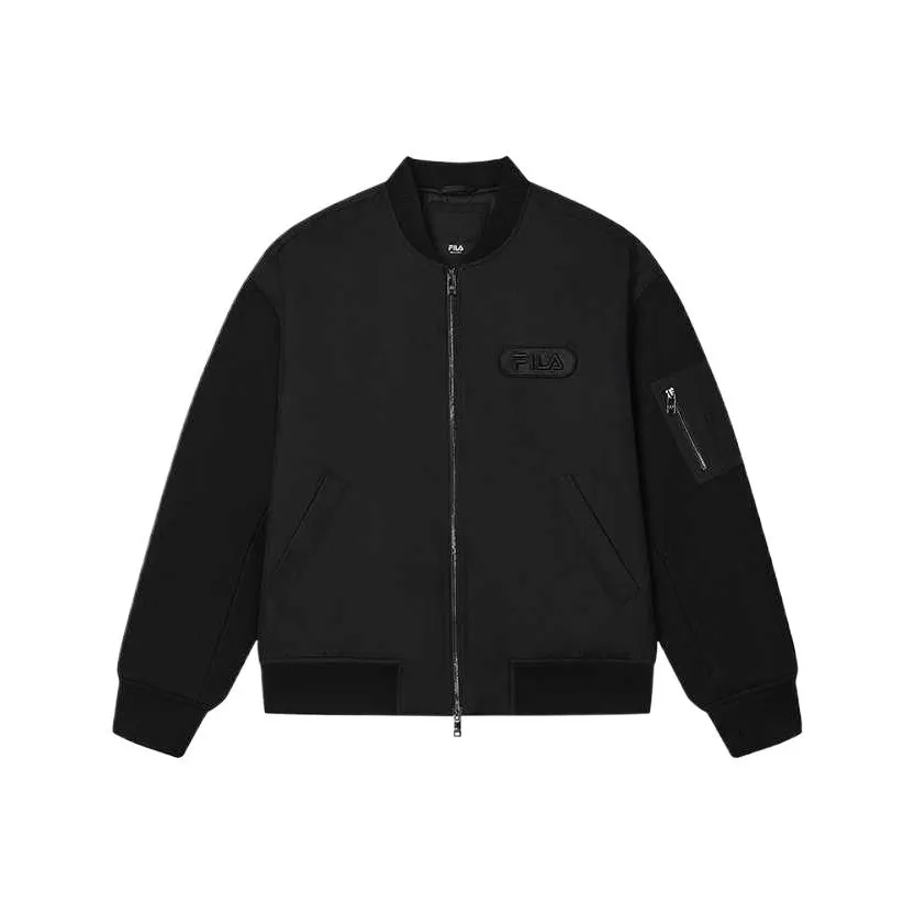 FILA FILA MILANO Italian Luxury Sports Collection SS25 Baseball Jacket Men's Black