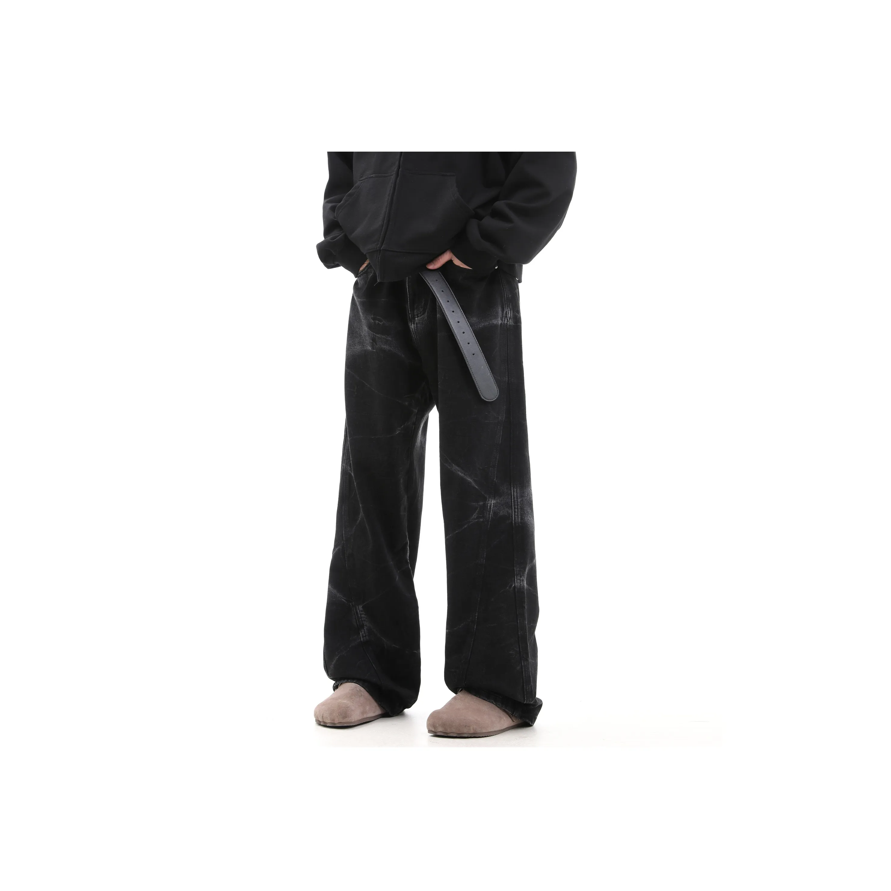 CUWU Jeans Unisex Black Gray Color