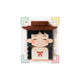 둥근 얼굴 + 라지 스티커 핑크