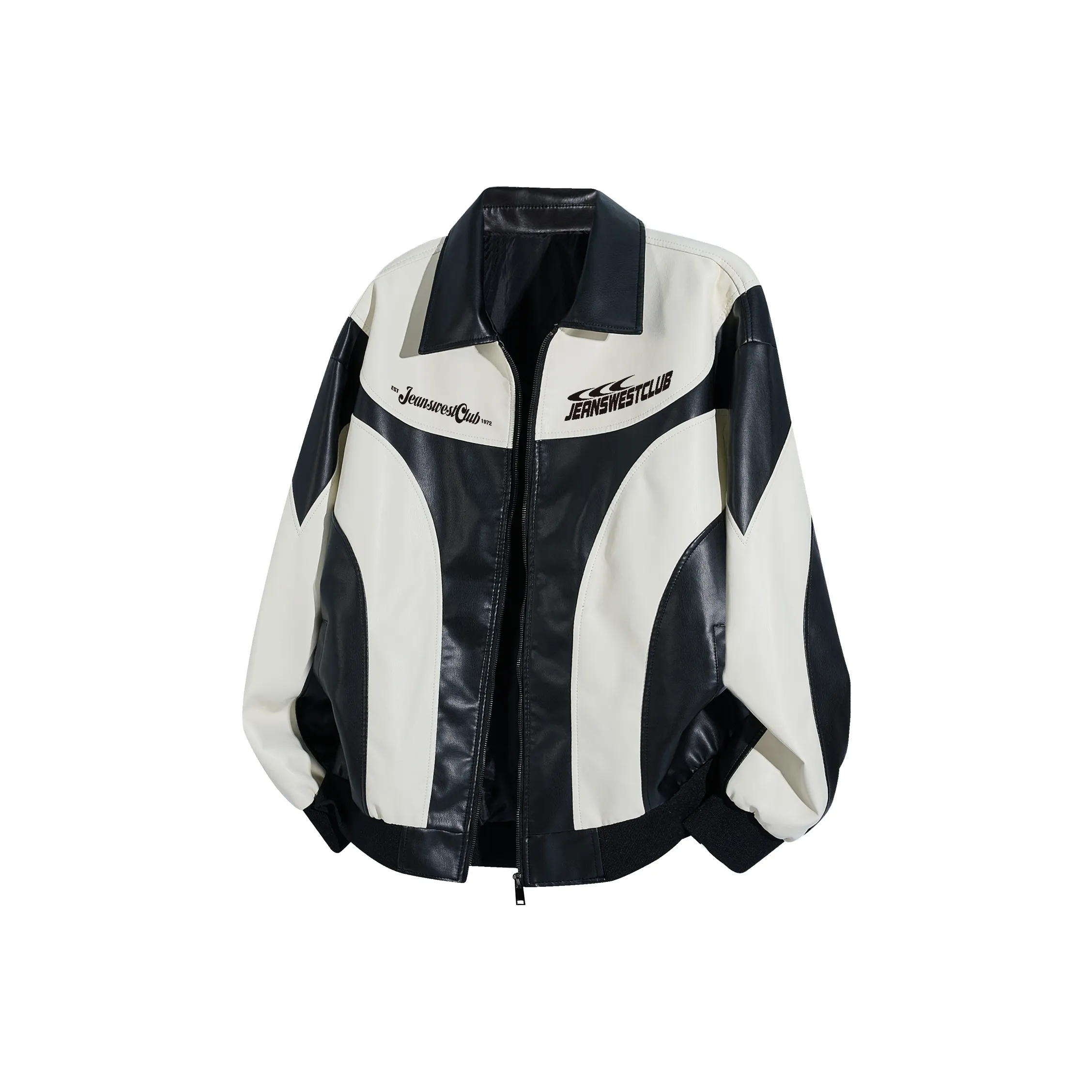 JEANSWEST CLUB Leather Jacket Unisex White Gold