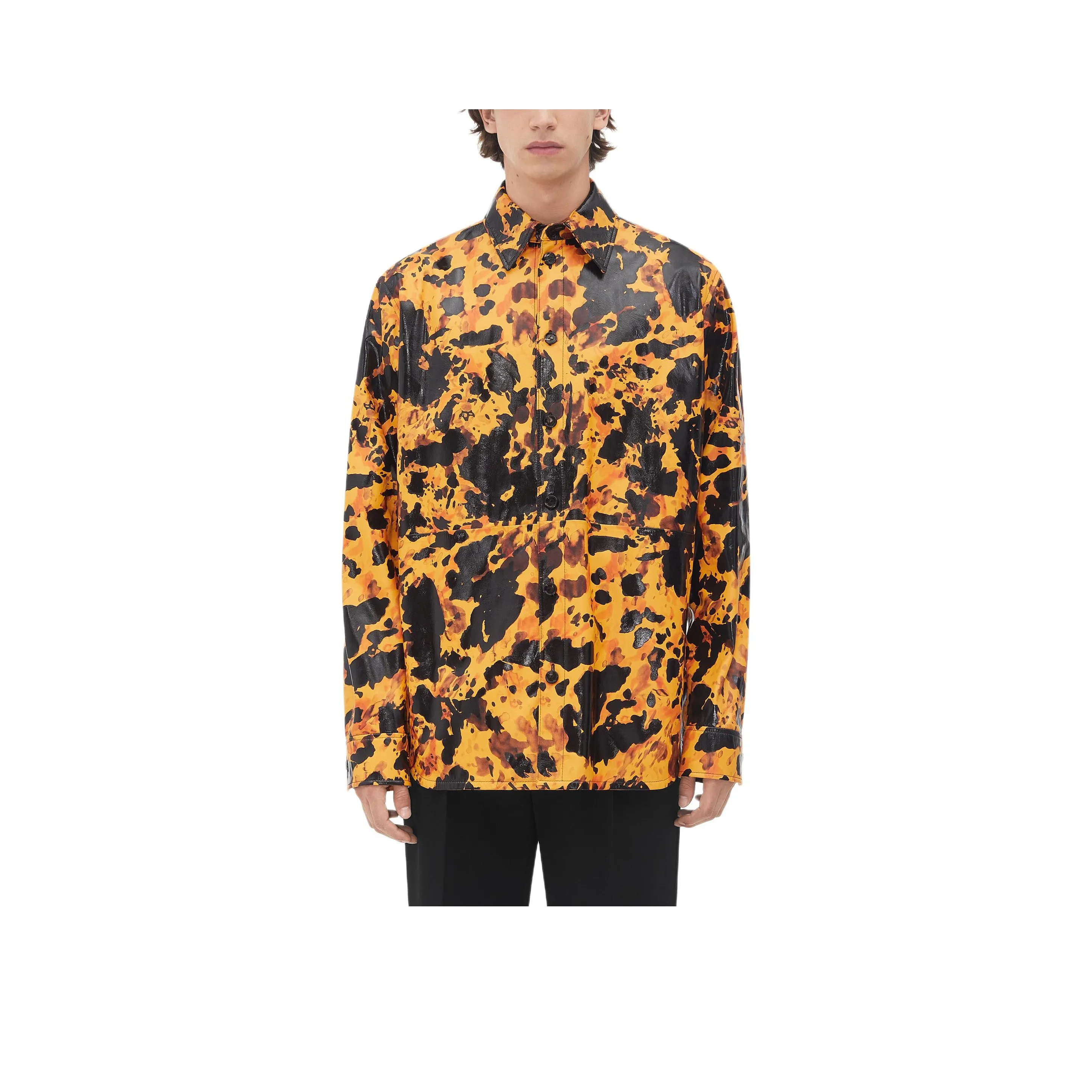 Bottega Veneta FW24 Leather Jacket Men's Mango