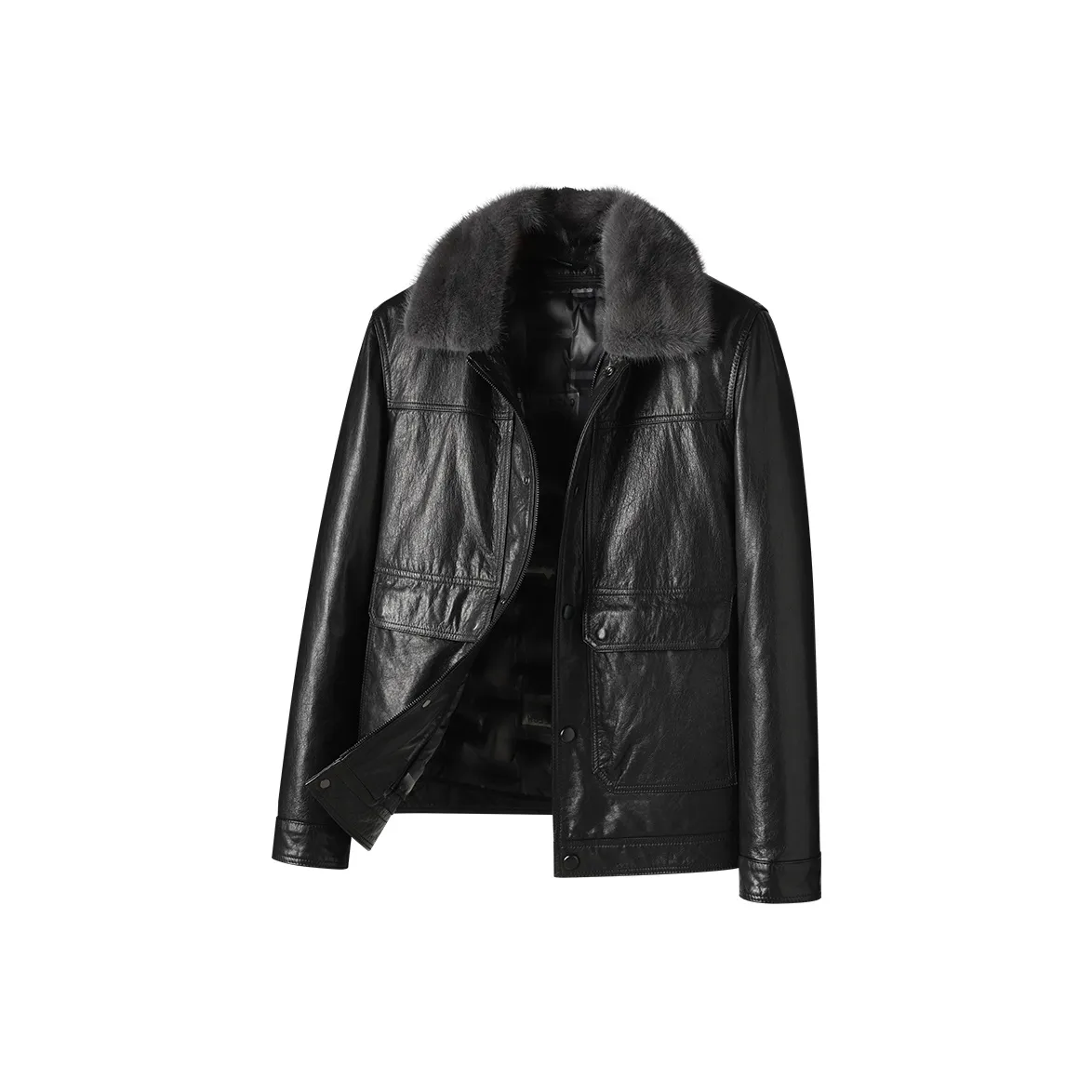 KAISER Leather Jacket Men's Black
