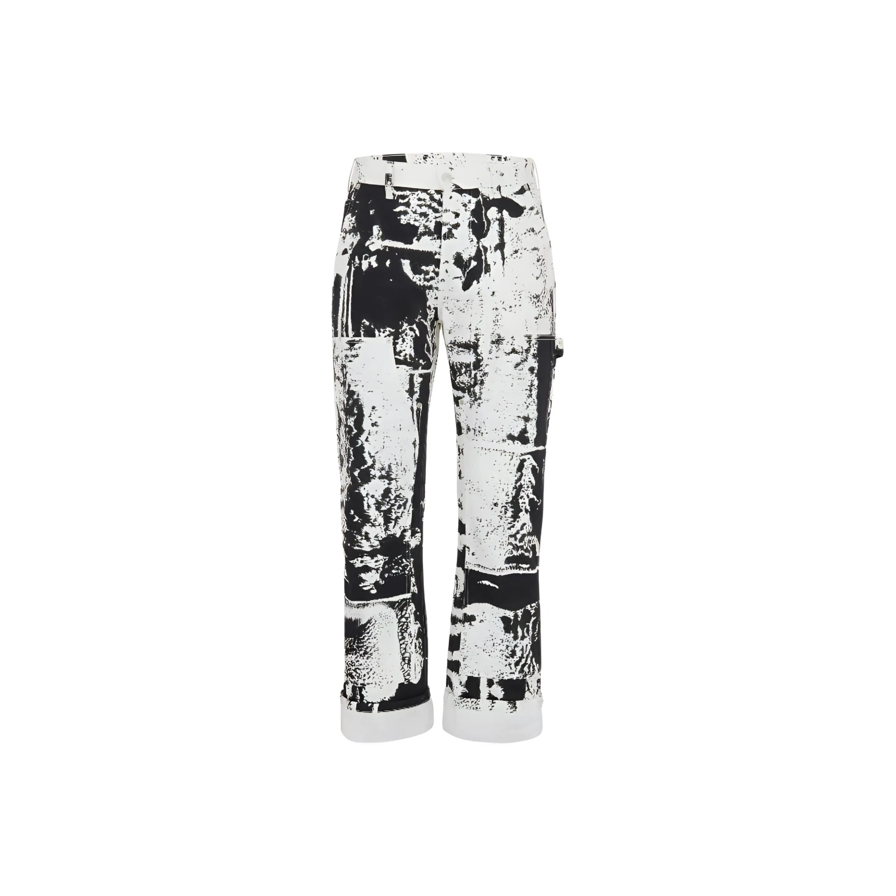 Alexander McQueen Fold Printed Mid Rise Cropped Jeans