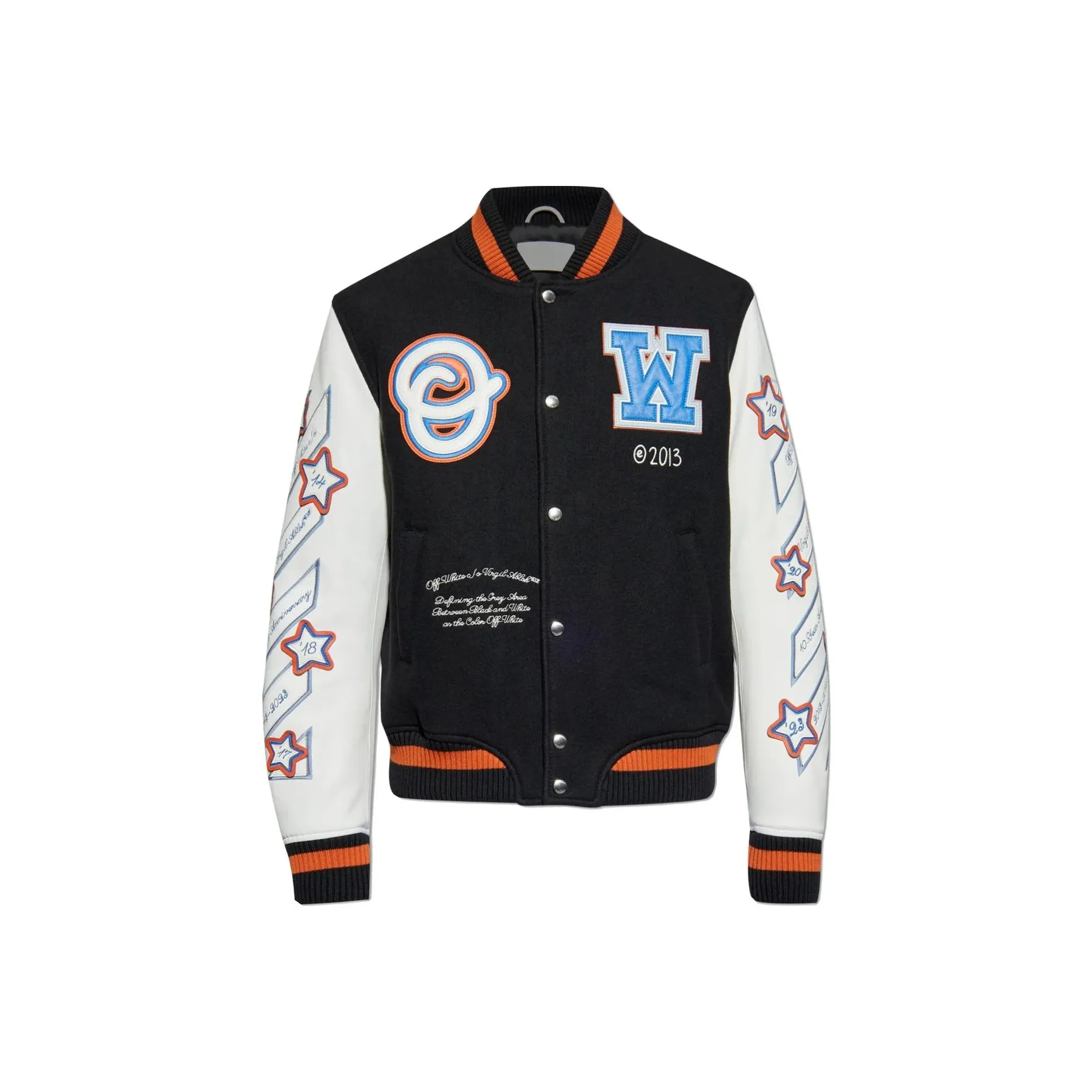 OFF WHITE Patchwork Varsity Jacket