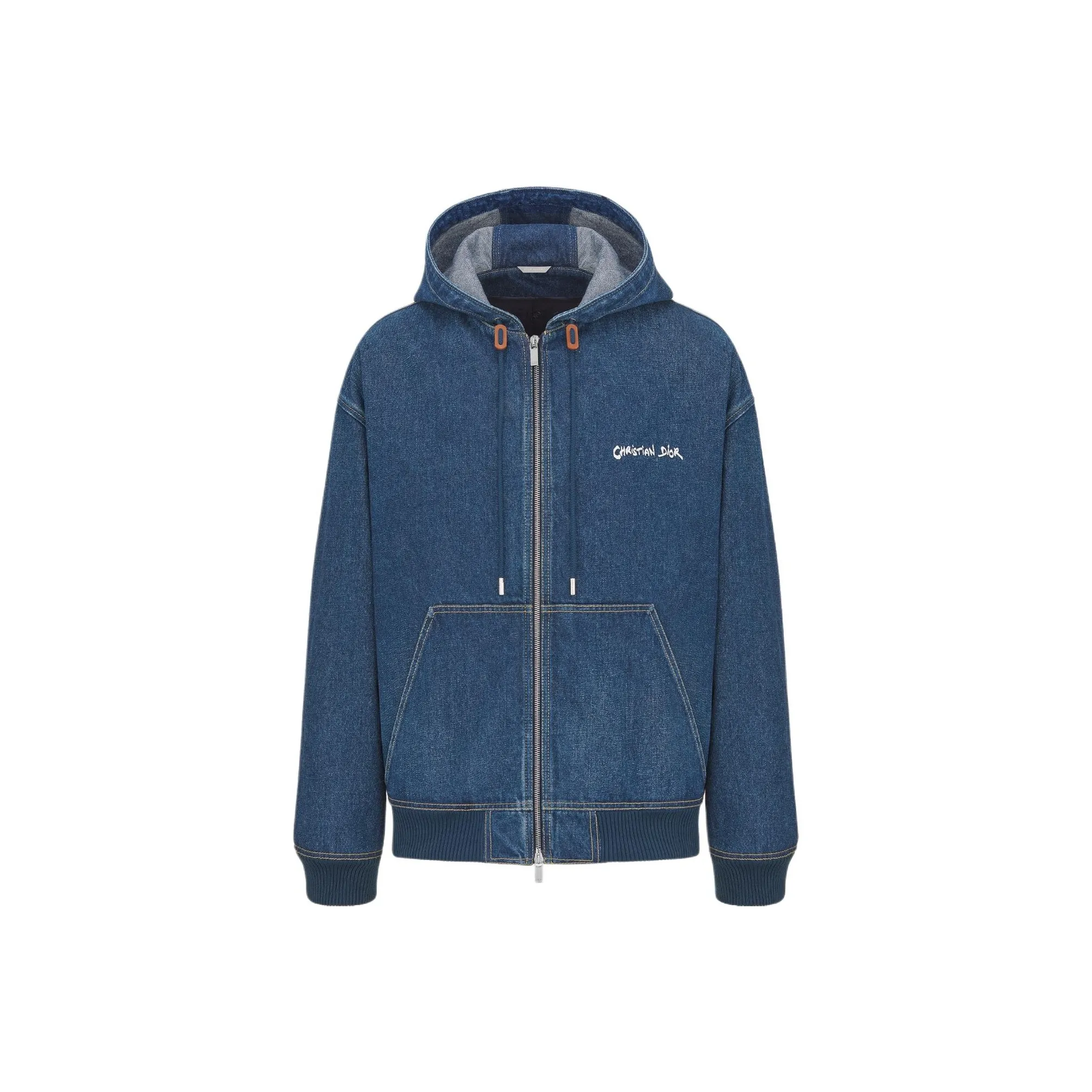 DIOR Homme Christian DIOR Embroidered Hooded Denim Jacket