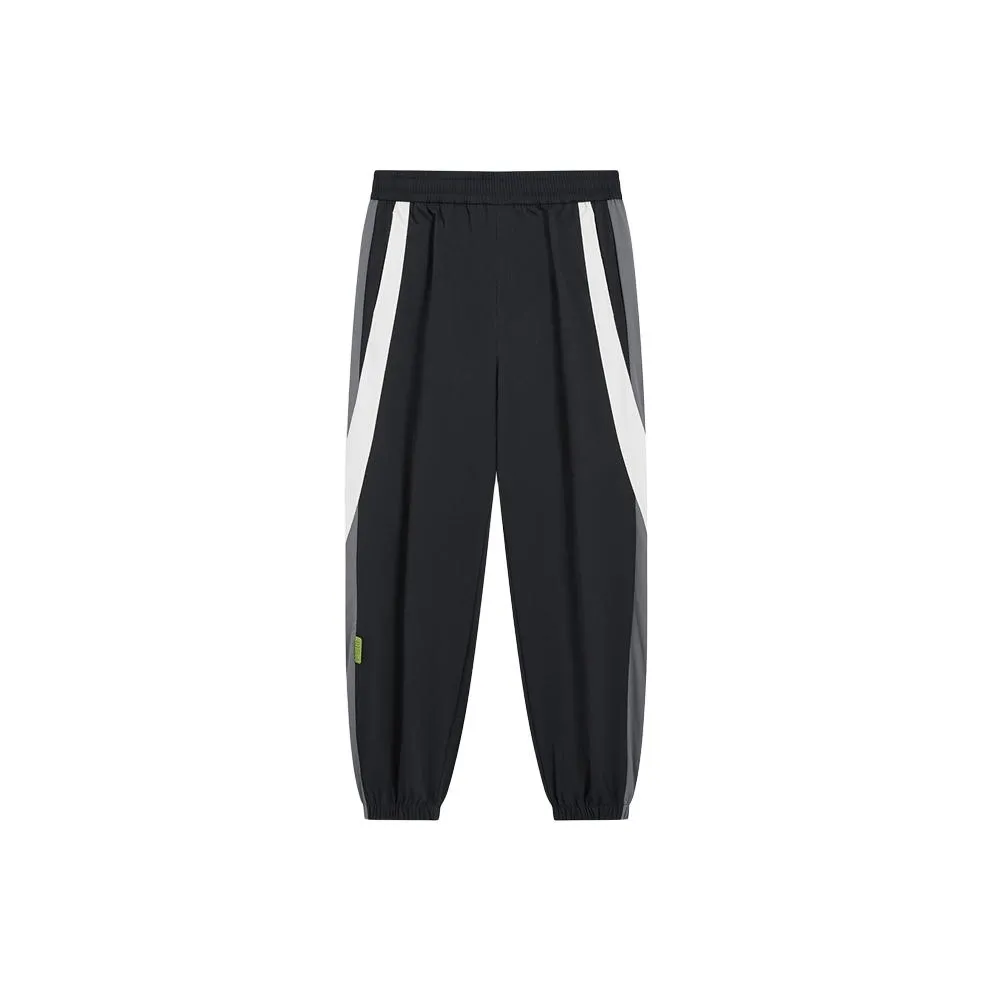 XTEP Knitted Sports Pants Men's Jet Black/Steel Gray/Cotton White
