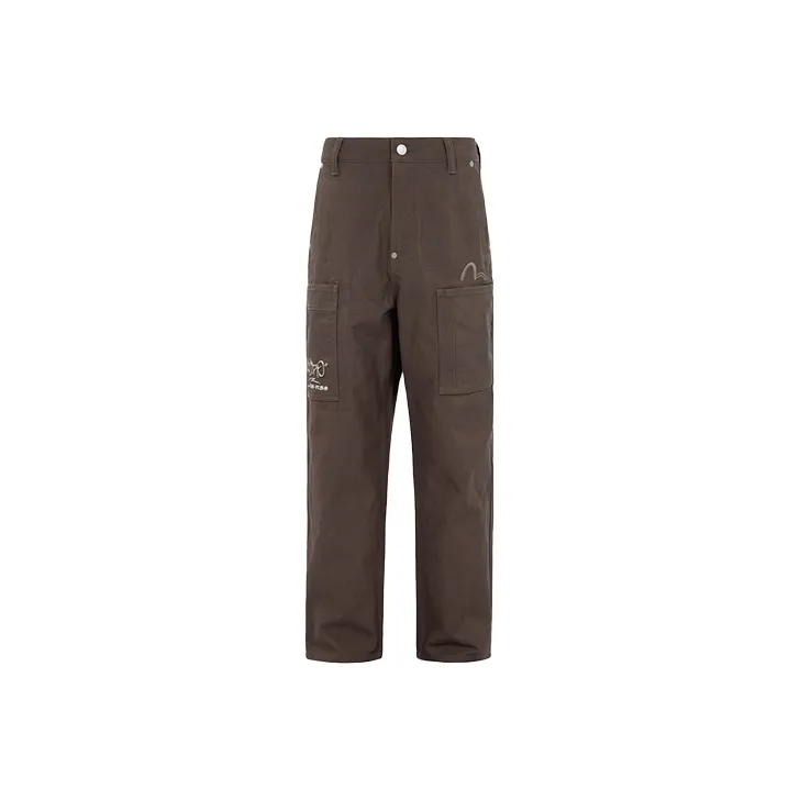 EVISU Повседневные брюки Мужские Темно-кофейные