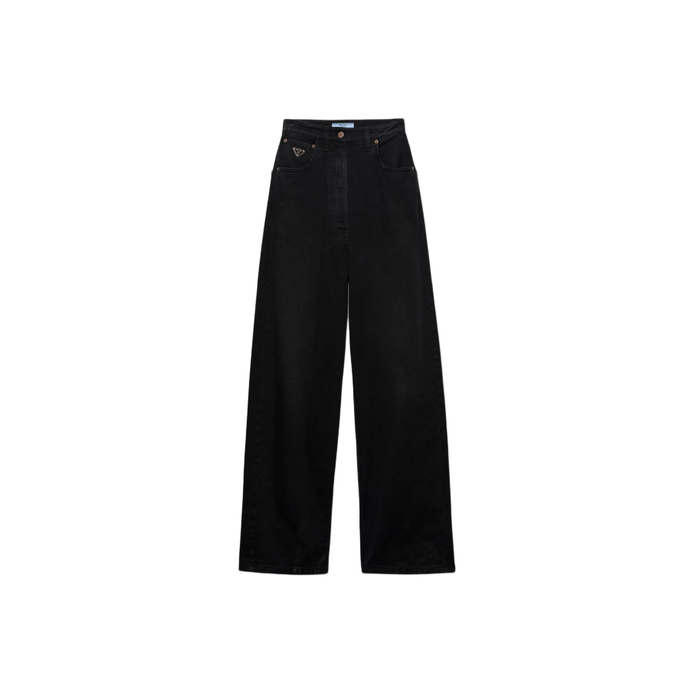 PRADA Wide Leg Denim Jeans Men's Black